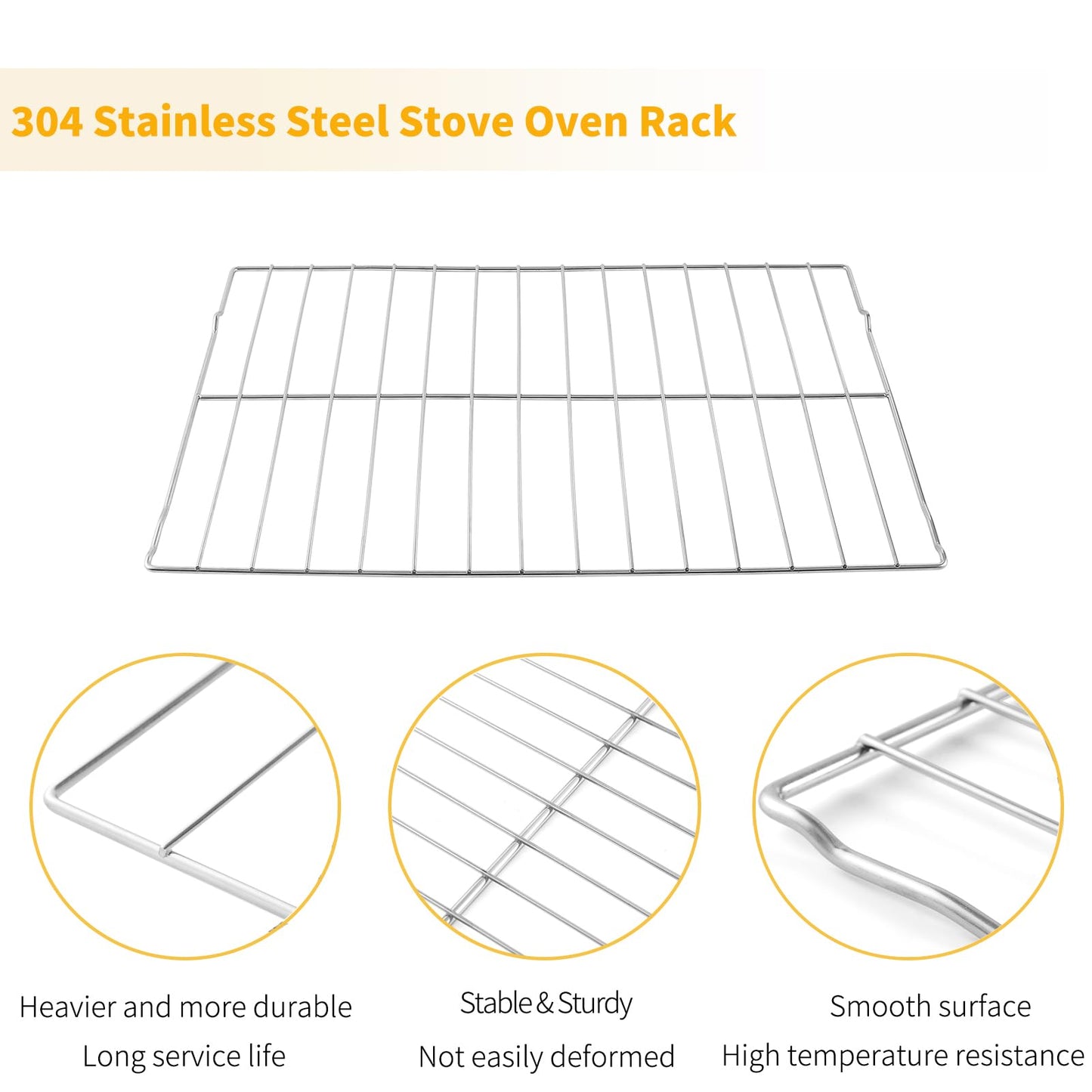 Allstare WB48X20249 Oven Rack Replacement Parts for GE Stove Oven Parts Oven Shelf 304 Stainless Steel 23.7 x 16 Inches Hotpoint General Electric Gas Range Toaster Oven Baking Wire Rack Rack-Flat