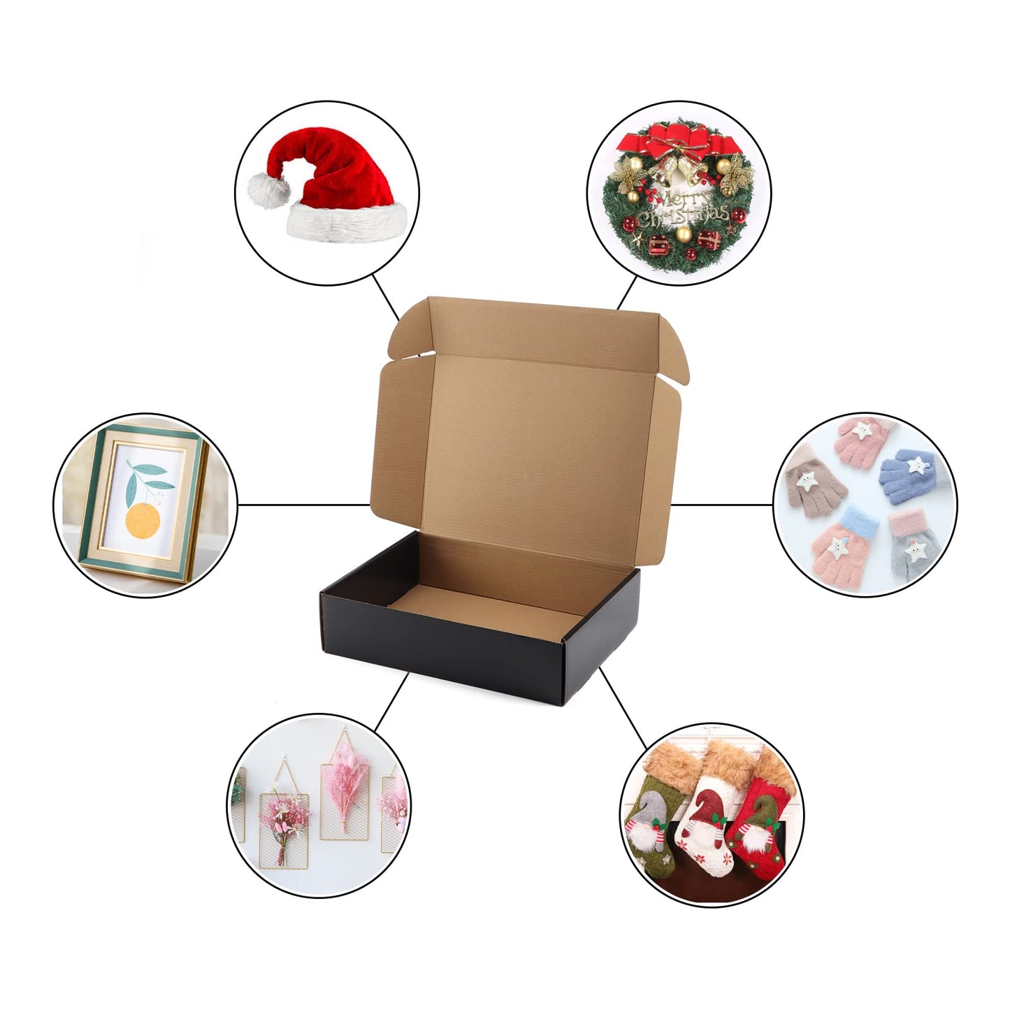 Hoikwo Medium Shipping Boxes for Mailing Shipping Packaging, Corrugated Cardboard Boxes for Packaging Small Business, (Black, 12x9x3-20 Pack)