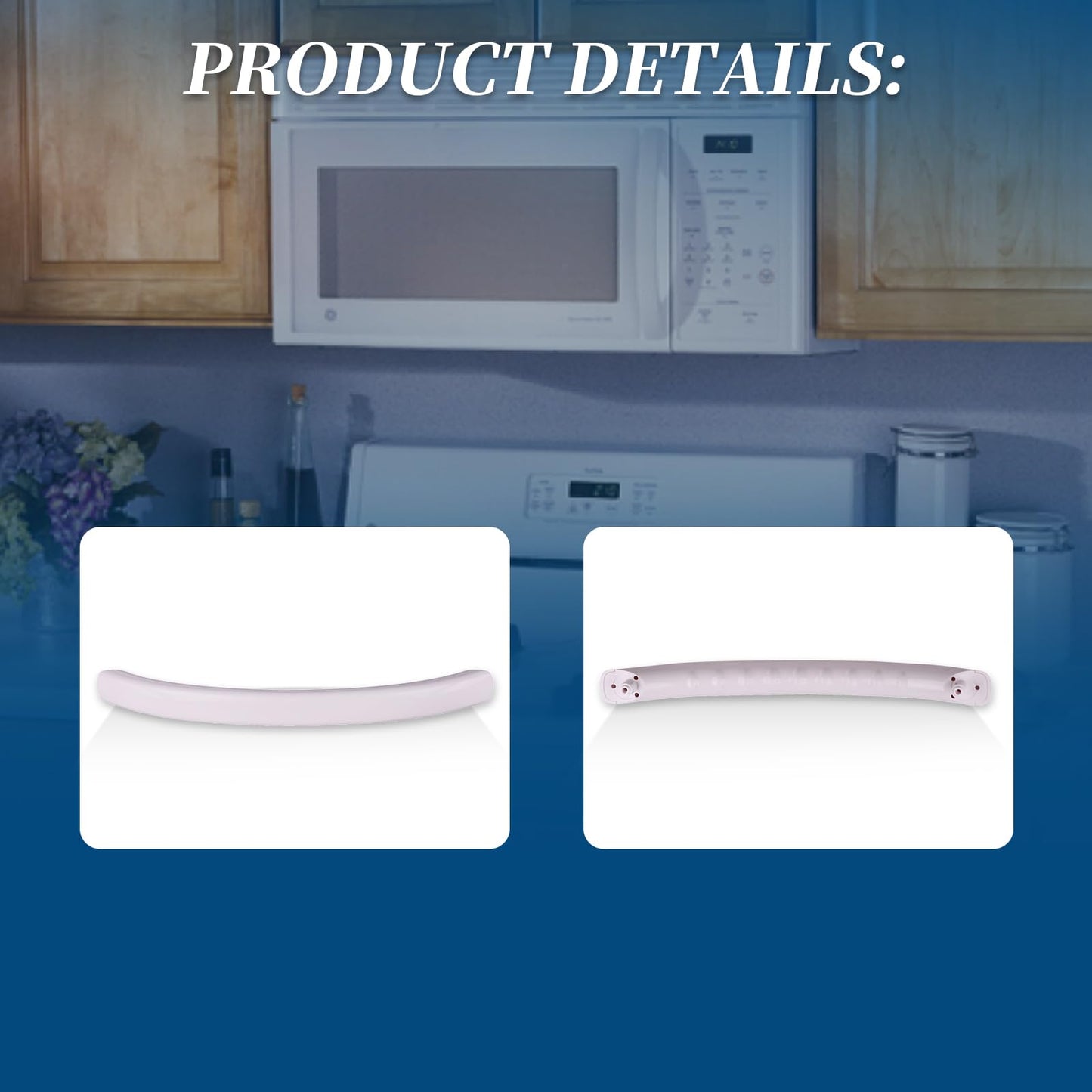 XYgdhqpt 1Pcs WB15X10224 Door Handle Compatible with GE Microwave, Replaces 1262619, AP3993827, AH1480986, EA1480986, PS1480986 (White, 10-1/2 Inches)