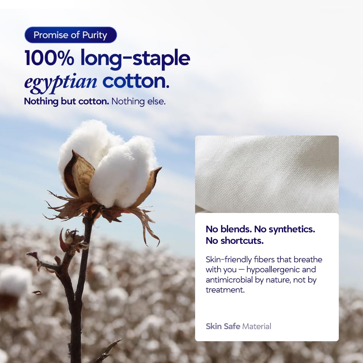 1000 TC Pillowcases Set of 4 100% Egyptian Cotton Pillow Cases with Long Staple Cotton & Sateen Weave, Silky Soft Hotel Like Bed Pillow Covers, Snug Fit (White, 4 Pc King)