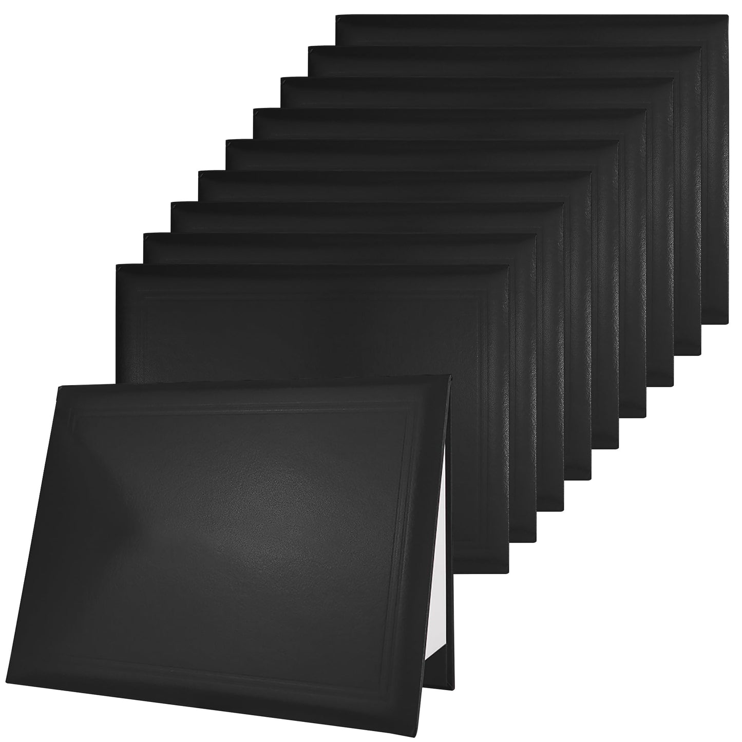 GraduatePro 10 Pack Diploma Cover 8.5x11 Certificate Document Presentation Holder Smooth Leather Letter Size Black