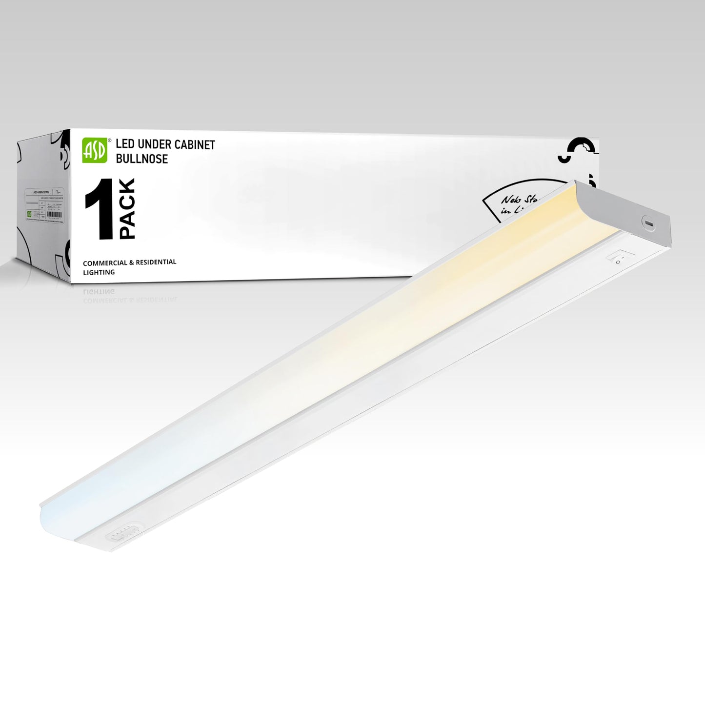 ASD LED Under Cabinet Lighting Hardwired, 32 Inch 16W 2700K-5000K Selectable, 1436LM, CRI90+, Direct Wire Linkable Under Counter Lights for Kitchen, Dimmable Under Cabinet Lights, White, UL Certified