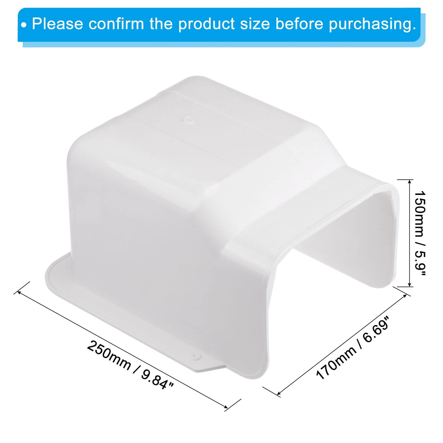 PATIKIL 6" PVC Decorative Line Cover, Wall Entry Cap Tubing Parts Accessories for Air Conditioner Central AC Heat Pump, White