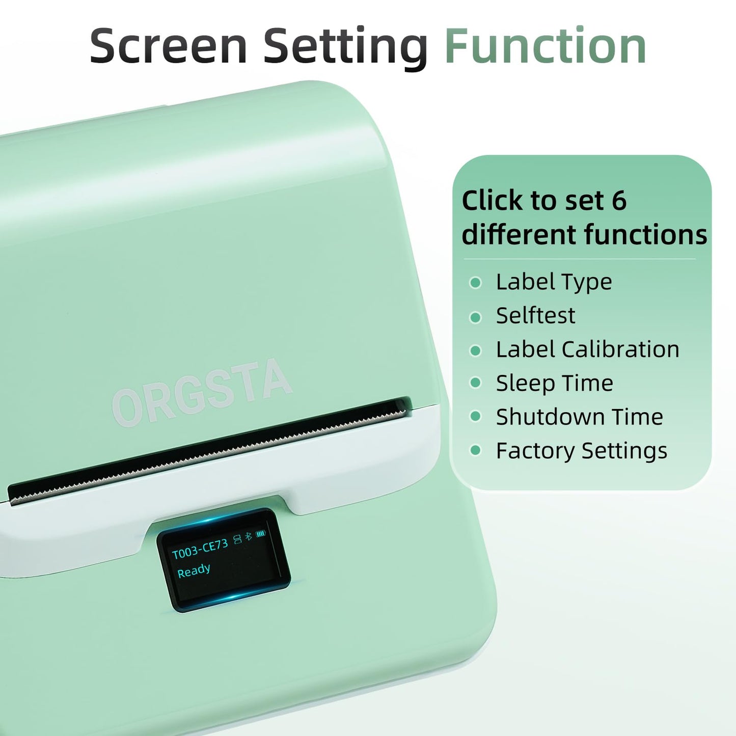 ORGSTA Label Maker with Tape, T003 Thermal Label Maker, 3.15 Inch Bluetooth Label Printer Compatible with Phone & PC, Sticker Printer Barcode Thermal Maker for Small Business, Home, School