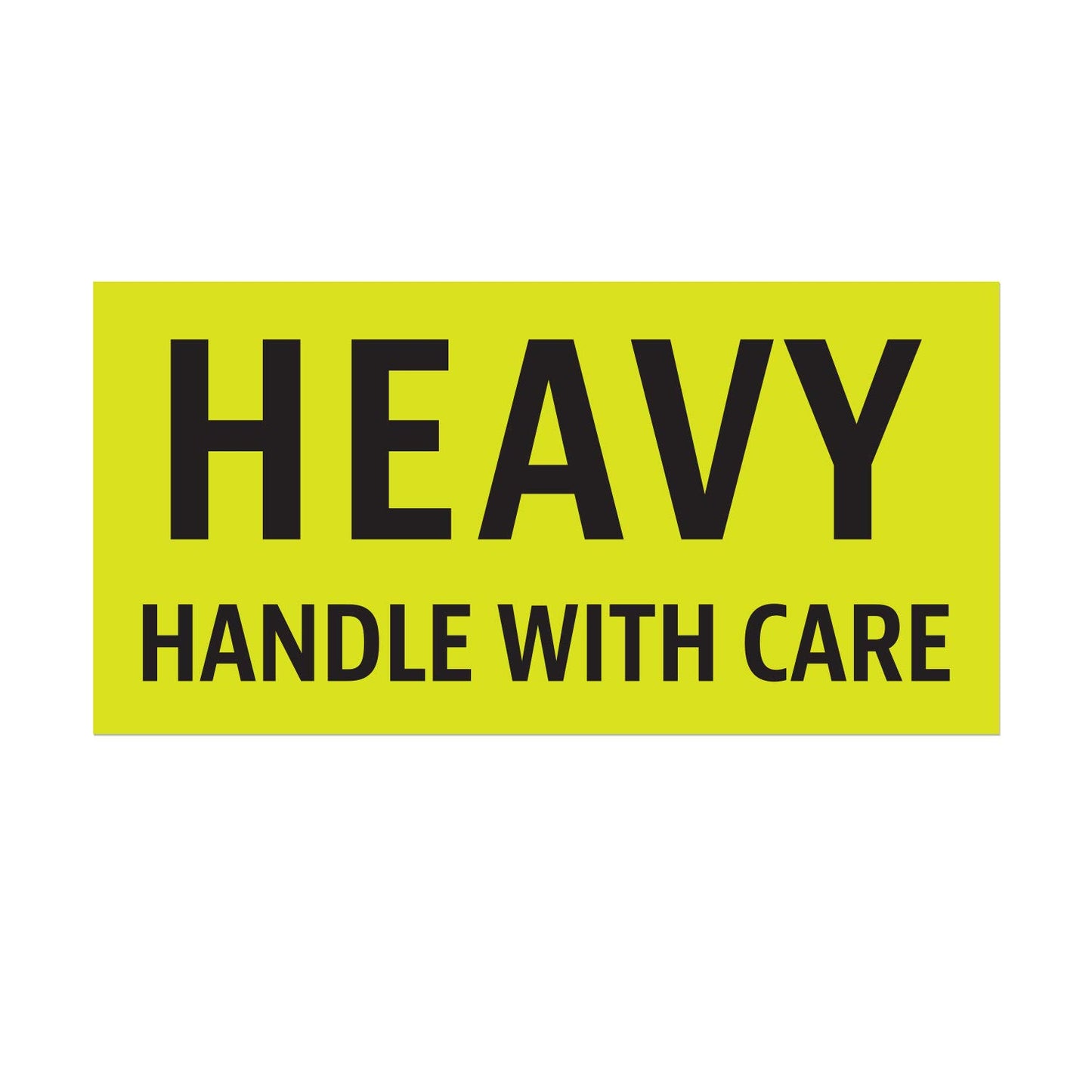 Caution Heavy, Handle with Care Labels (4 x 2 inch, Fluorescent Yellow with Bold Letters - 900 Labels) Warning Heavy Items Stickers for Shipping Items - Strong Adhesive