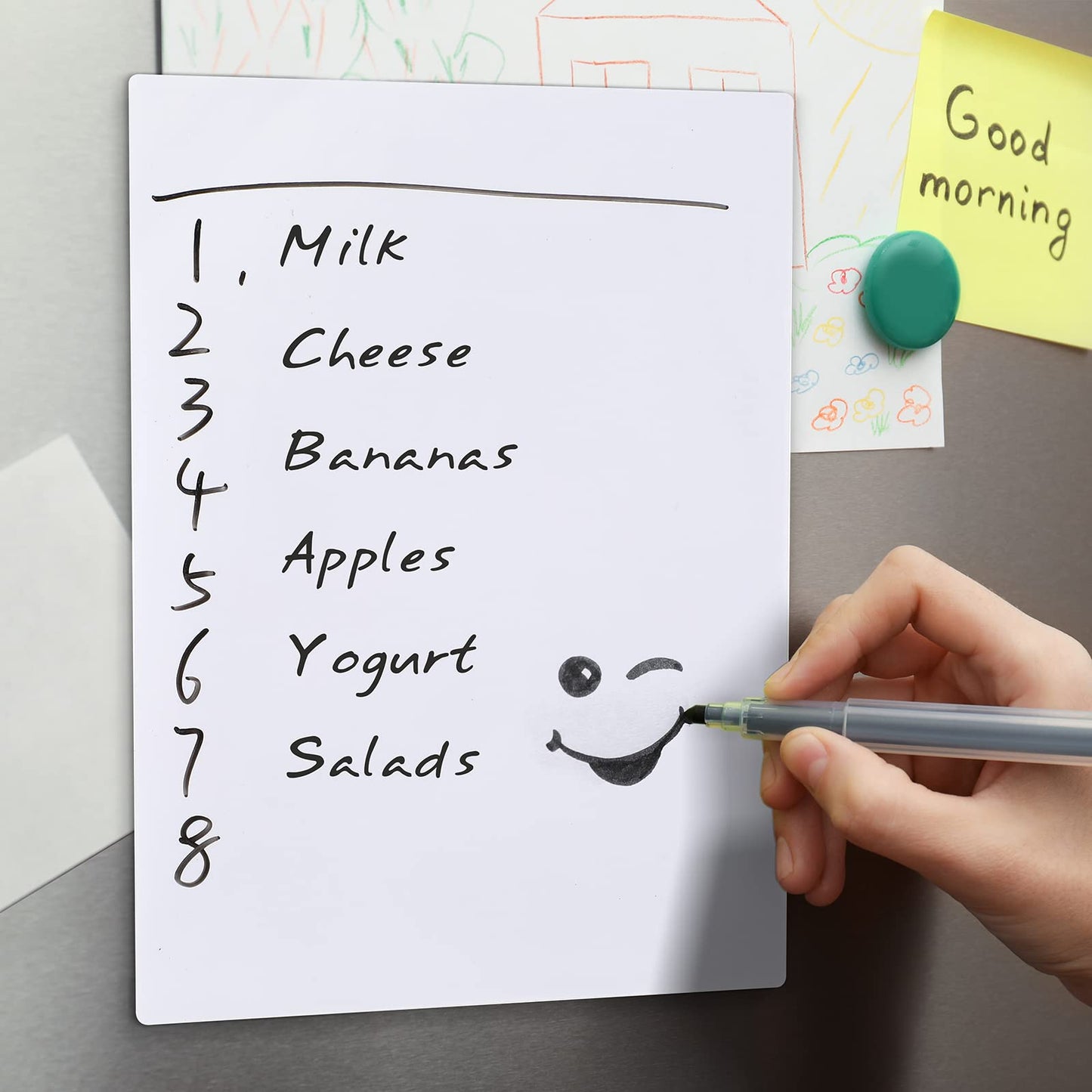 Tatuo 24 Pcs Magnetic Dry Erase Whiteboard Sheet White Magnetic Flexible Dry Erase Stain Resistant Whiteboard Sheets for Fridge Kitchen Organizer, Planner Shipped Flat(9 x 12 Inch)
