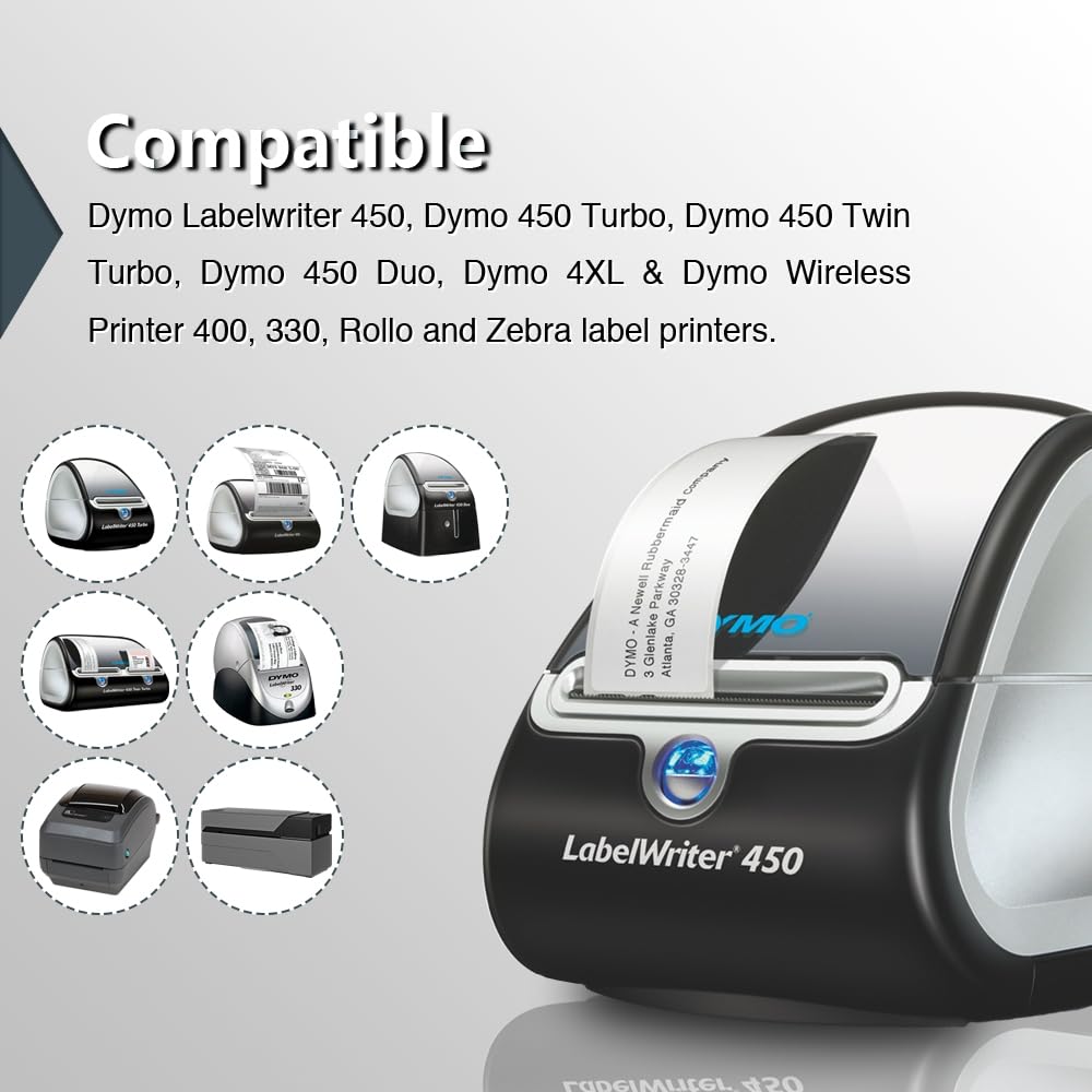 BETCKEY - Compatible DYMO 30256 (2-5/16" x 4") Replacement Shipping Labels - Compatible with Rollo, DYMO Labelwriter 450, 4XL & Zebra Desktop Printers[6 Rolls - 1800 Labels, Light Blue]