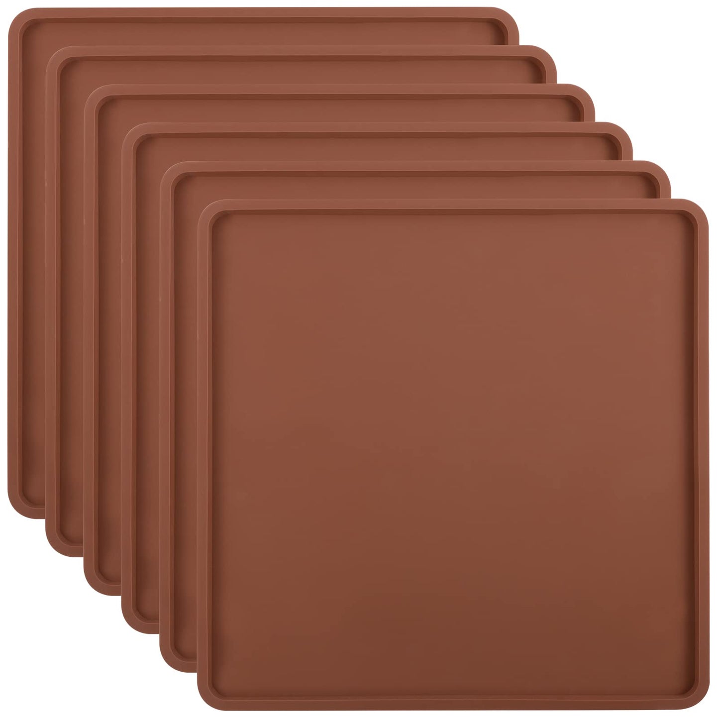 6 Pcs Silicone Food Dehydrator Sheets with Edge, Compatible with Cosori/Excalibur/Magic Mill 14" x 14" Trays, Square Non-stick Tray Liner, High Temperature Resistance Reusable Dryer Mats