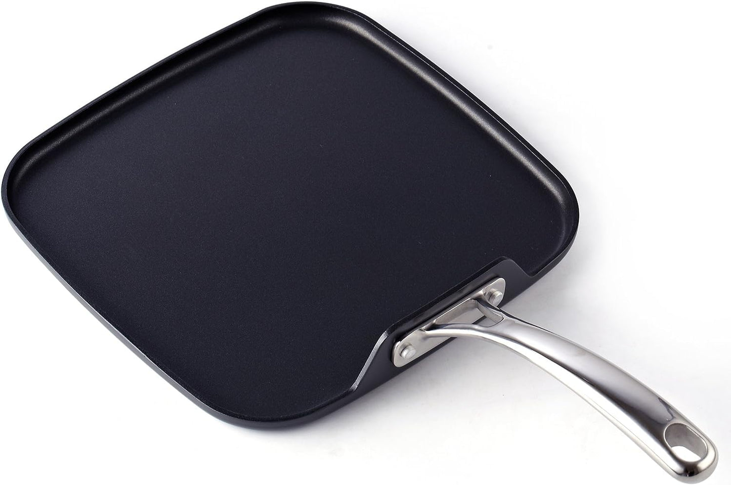 Cooks Standard Classic Nonstick Square Griddle Pan, Hard Anodized Cookware Griddle Pan, Heat-resistant Handle, Not Induction ,11 x 11-Inch, Black