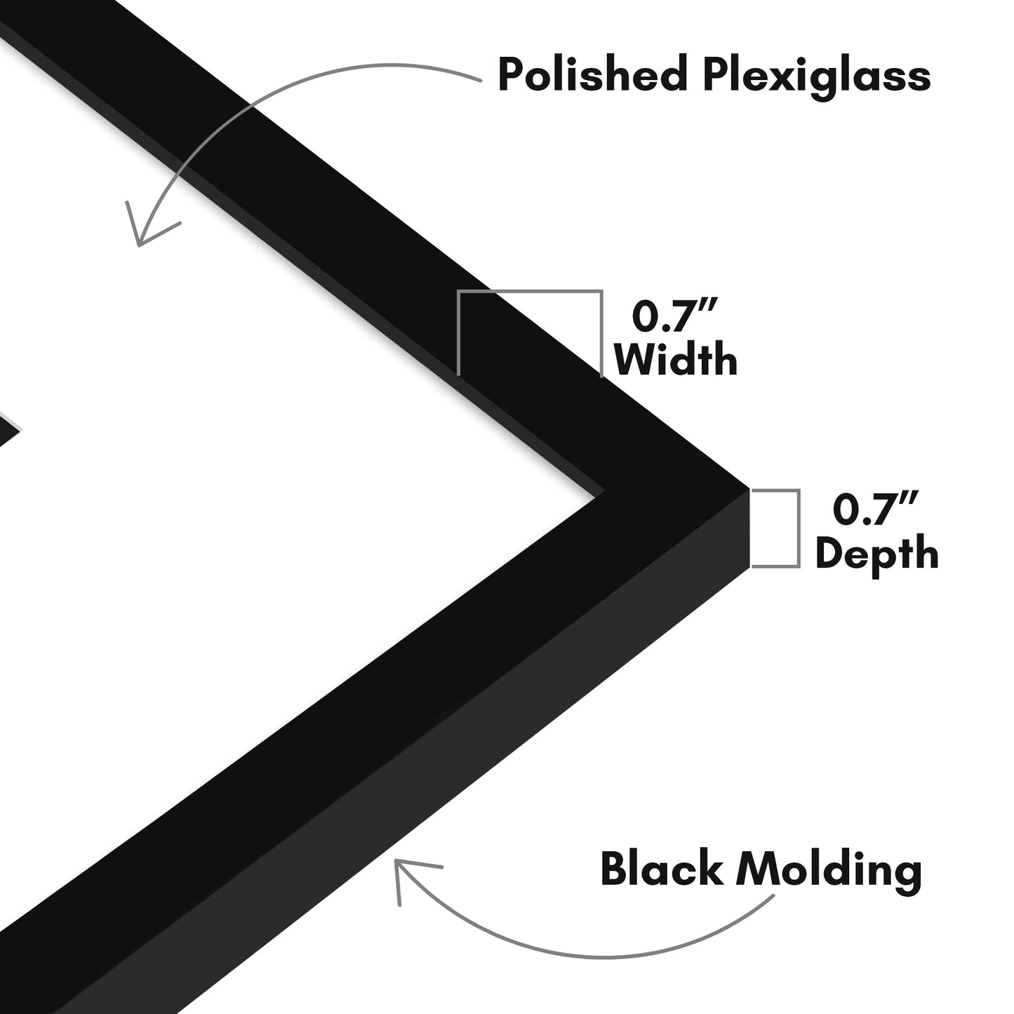 Americanflat 24x24 Picture Frame with Polished Plexiglass - Use as 11x14 Frame with Mat or Display 24x24 Photo Without Mat - Streamline Collection - Thin Border Square Frames for Wall Display - Black