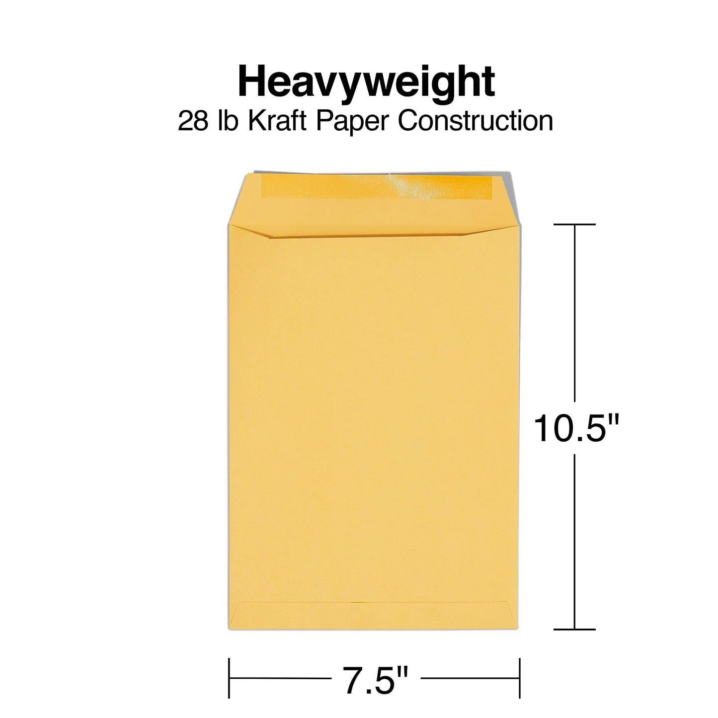Staples 7.5 x 10.5 Kraft Catalog Envelopes, Brown, Gummed Flap Closure, Heavyweight Document Mailing Envelopes, 100/Box