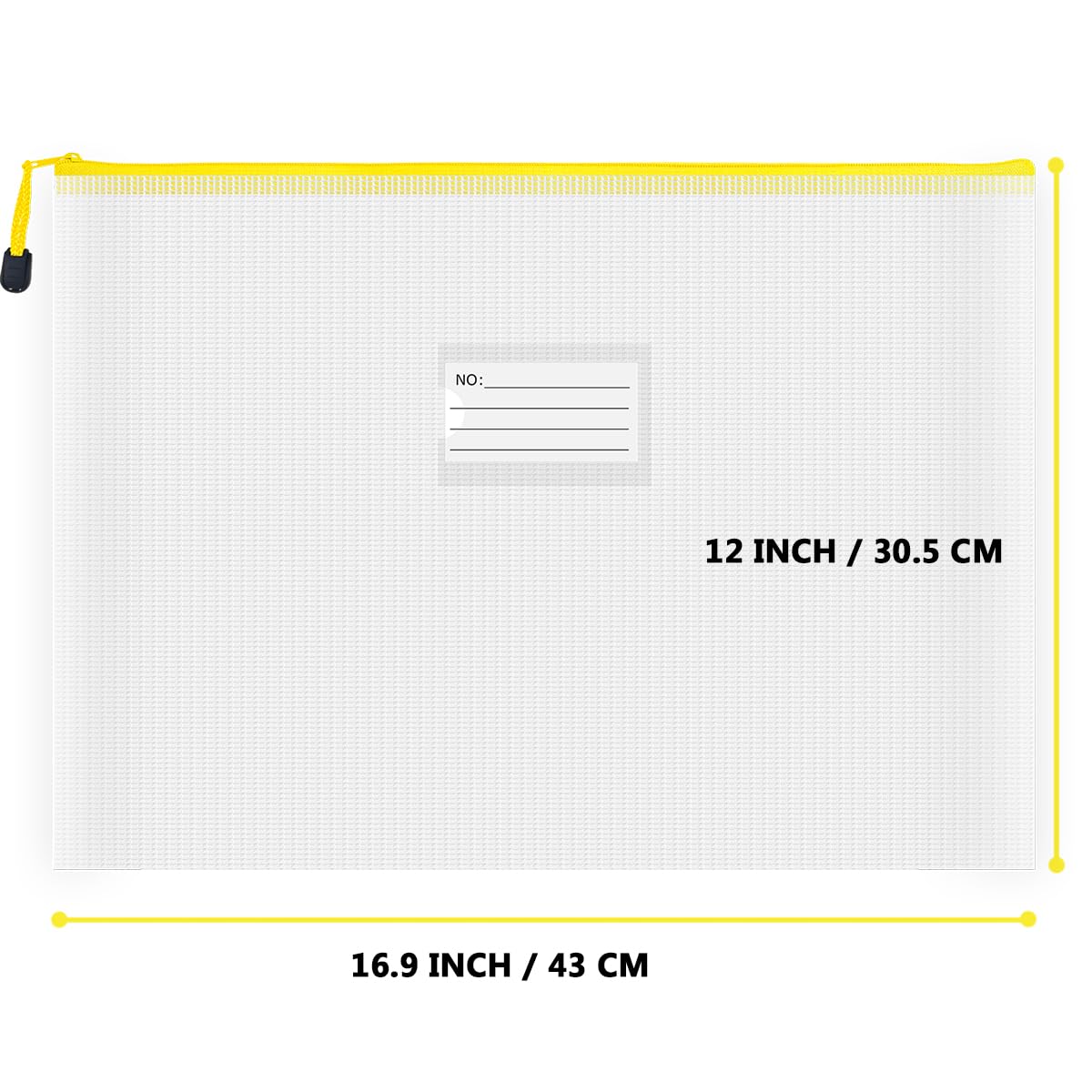 BOPART Extra Large Mesh Zipper Pouch Bags - 24pcs, 16.9x12 Inches Board Game Storage & Organization. A3 Plastic Zip File Bag with Label Pocket for Office, School, Projects & Puzzles