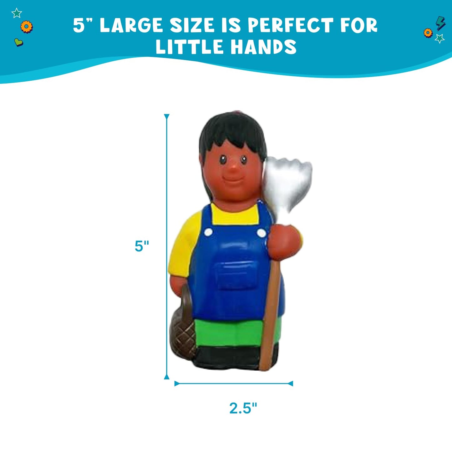 Get Ready Kids 620 Multicultural Career Figures Set of 8-5" Chunky Community Helper Toys for Toddlers, Preschool, Daycare, Classroom Learning & Imaginative Play