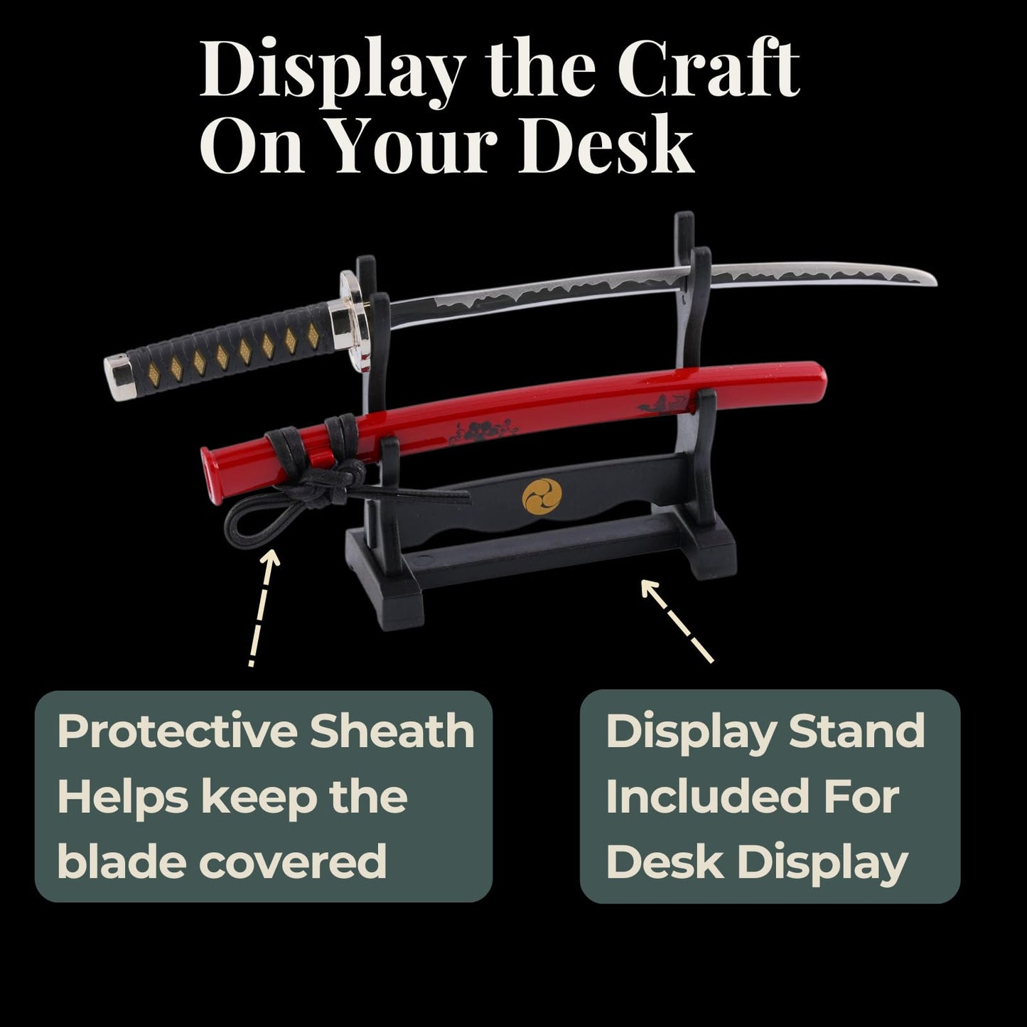 Wablade Katana Letter Opener with Stand 8.27 Inch, Japanese Samurai Mail Opener, Made in Seki Japan, Mini Katana Desk Decor, Gift for Men, Office Desk Accessory (Hijikata Toshizou)