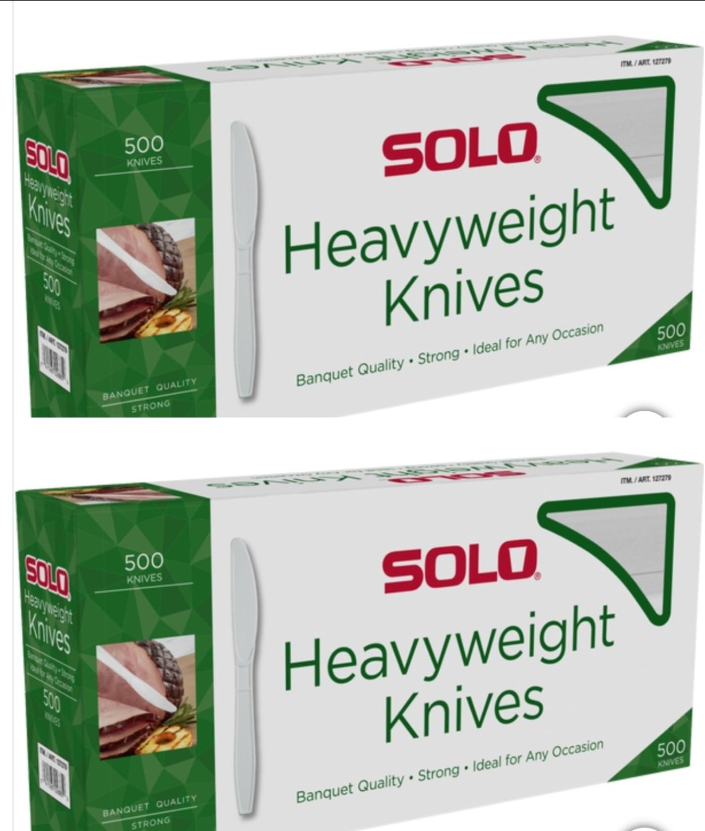 Solo White Heavyweight Knives, 500 Count (2 Pack)