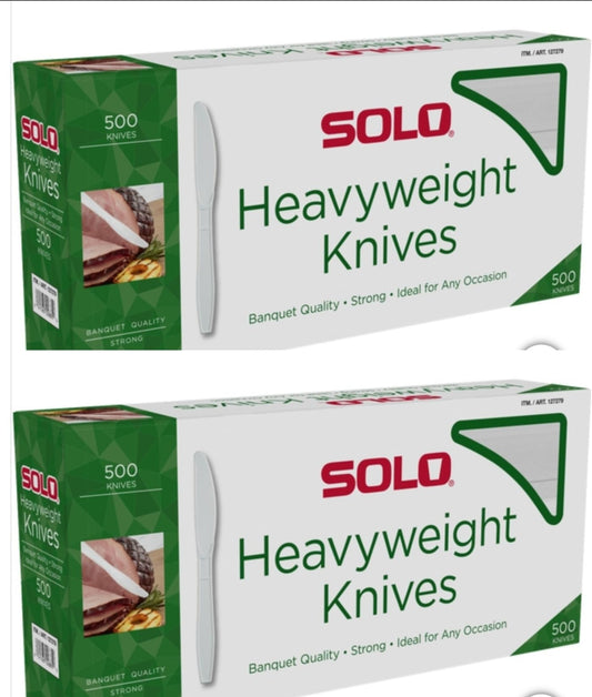 Solo White Heavyweight Knives, 500 Count (2 Pack)