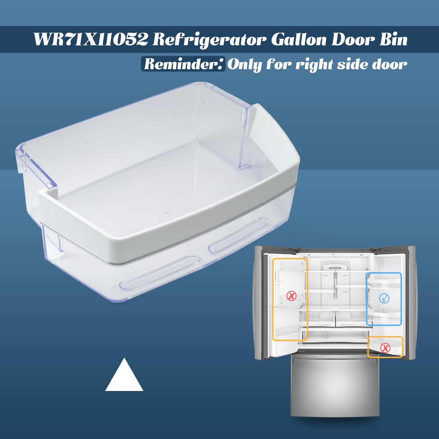 Upgraded WR71X11052 Refrigerator Gallon Door Bin for Right Side Replacement for GE DFE28JSKFSS GFE26GMKFES GFE28GYNJFS GWE23GYNHFS, Fridge Drawer Shelf Replace 2692216 239D2487 AP5669350 PS6883671