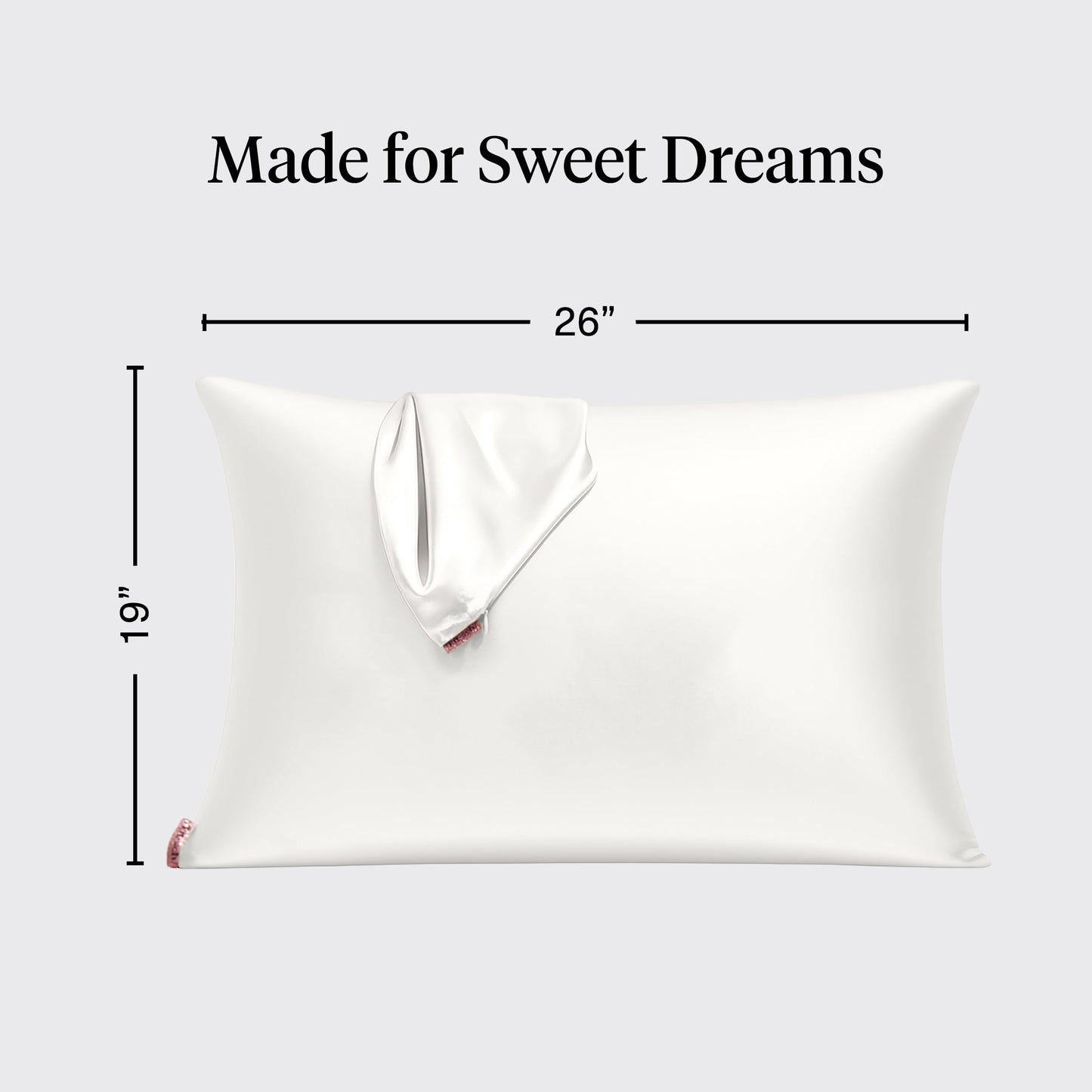 Kitsch Satin Pillowcase with Zipper for Hair & Skin - Softer Than Silk Pillow Cases, Smooth Cooling Satin Pillow Case, Wrinkle-Free, Machine Washable - Pillow Cases Standard Size (19x26), Ivory 2pcs