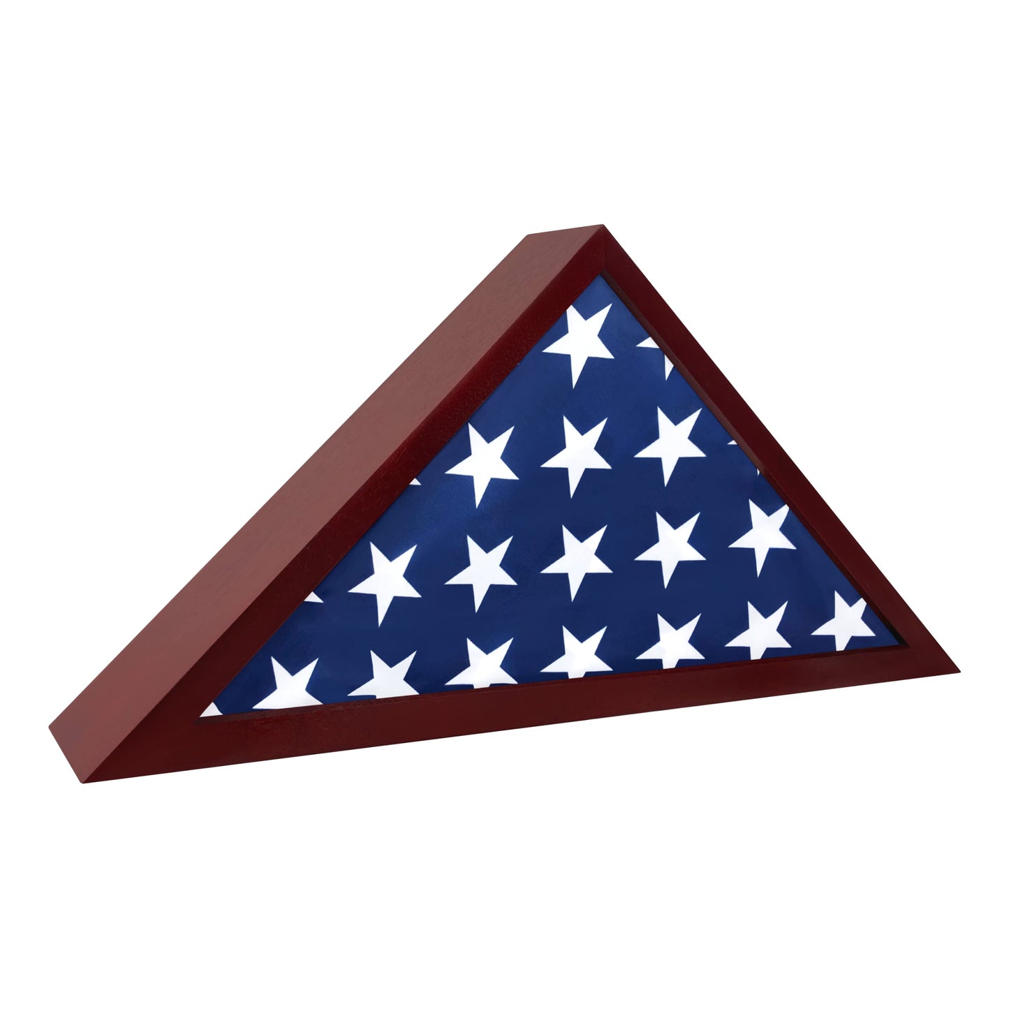 Ilot Flag Case for American Veteran Burial Flag Solid Wood Military Flag Display Case Funeral Flag Flag Shadow Boxes to Fit a Folded 5'x9.5' American Flag with Polished Plexiglass