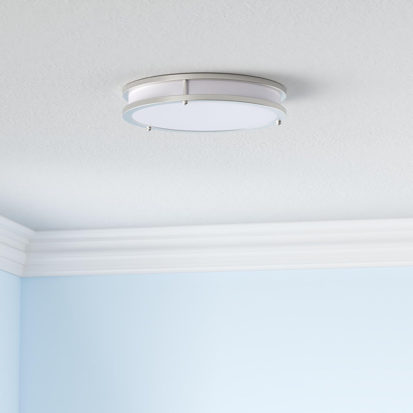 36W LED Ceiling Lights 3600lm Super Bright, Dimmable Flush Mount Light Fixtures 6500K/5000K/4000K/3000K/2700K Adjusted Modern Ceiling Lights 2PACK, 13 Inch Ceiling Lamps for Bedroom Kitchen, Nickle