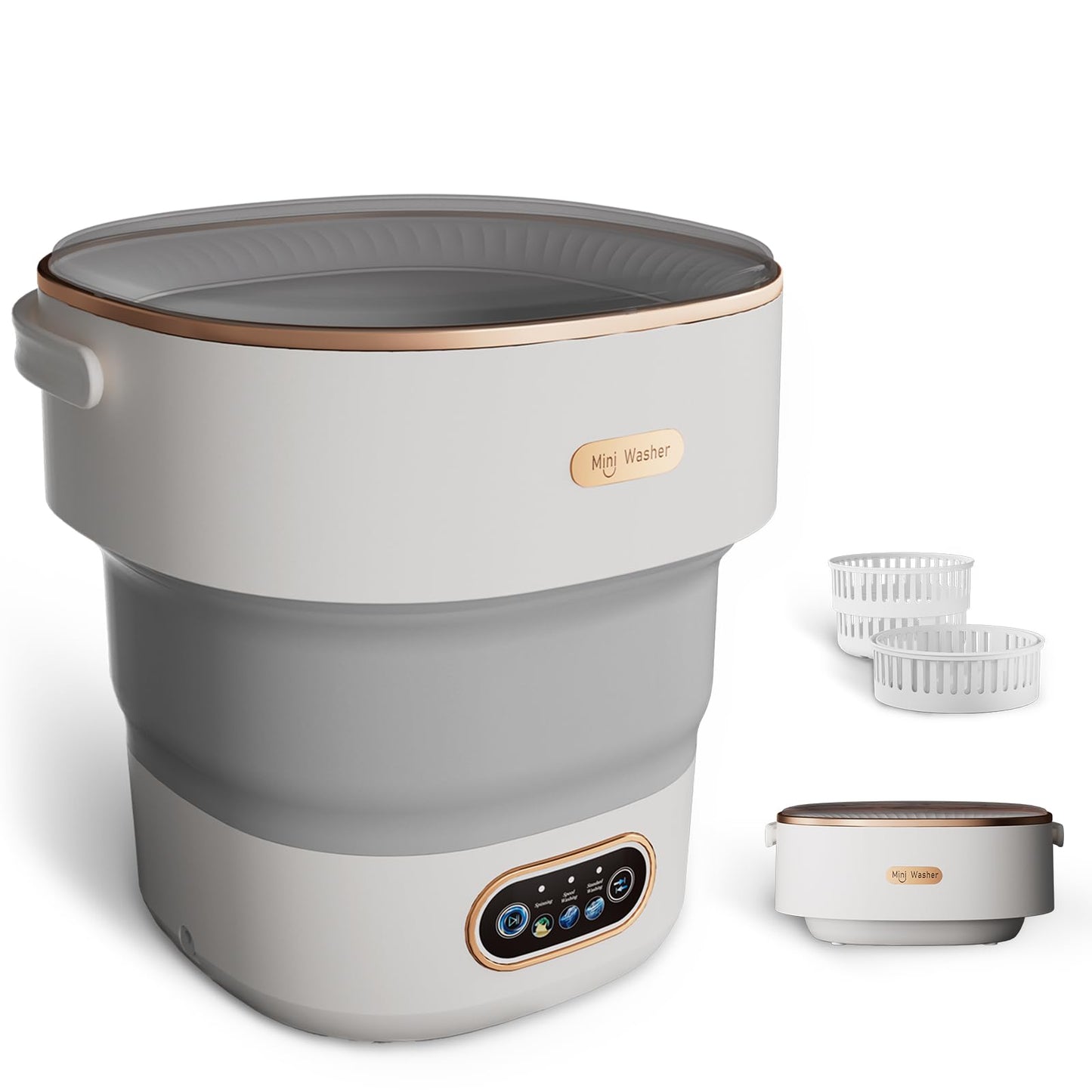 Portable Washing Machine 16L — 2026 Upgrade Foldable Portable Laundry Machine and Spinner, Underwear, Socks; Portable Washer Ideal for Travel, Dorms, Camping