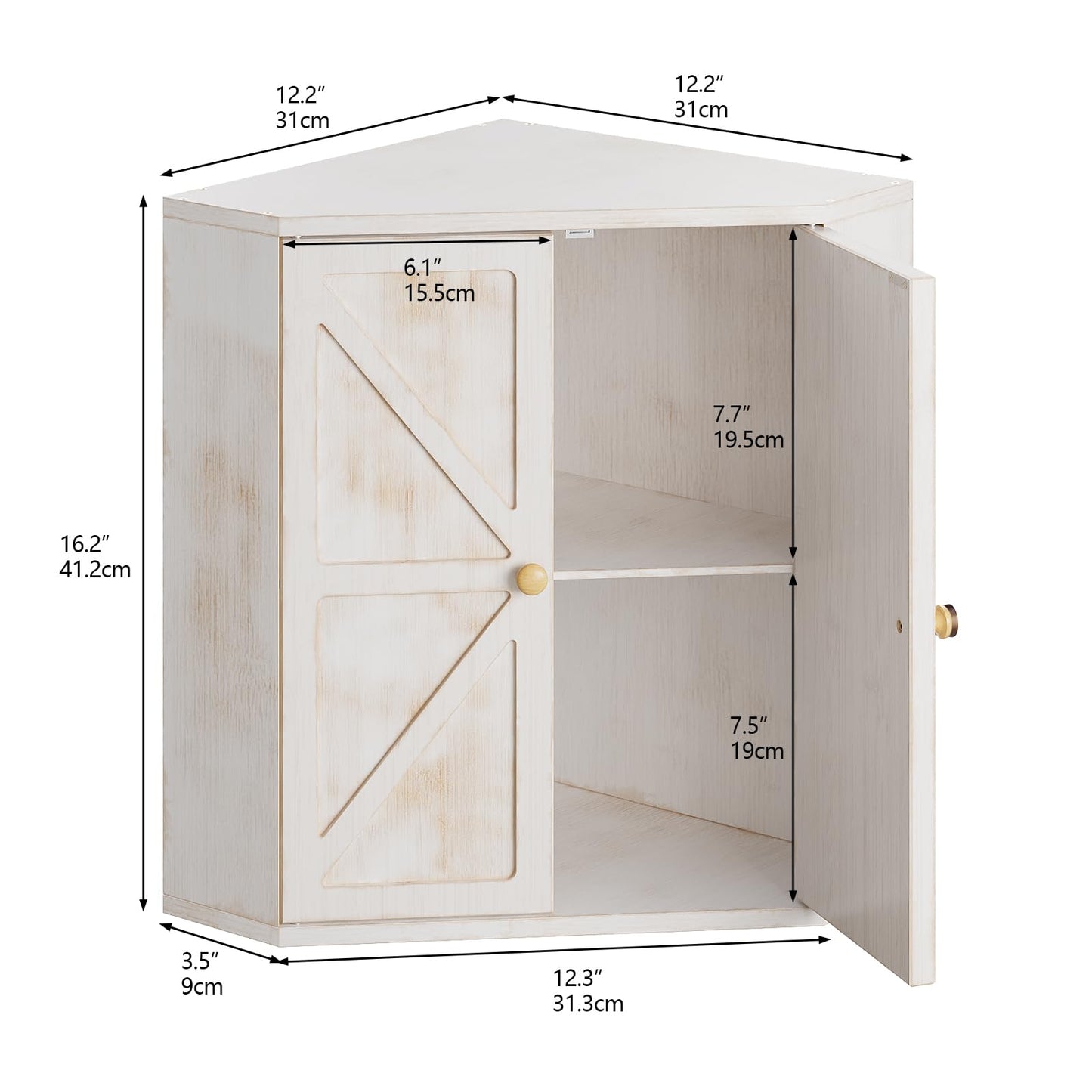 Trironsun Corner Bread Box for Kitchen Counter Double Layer Bamboo Bread Storage Container Large Capacity Bread Storage Bin Farmhouse Breadbox Organizer