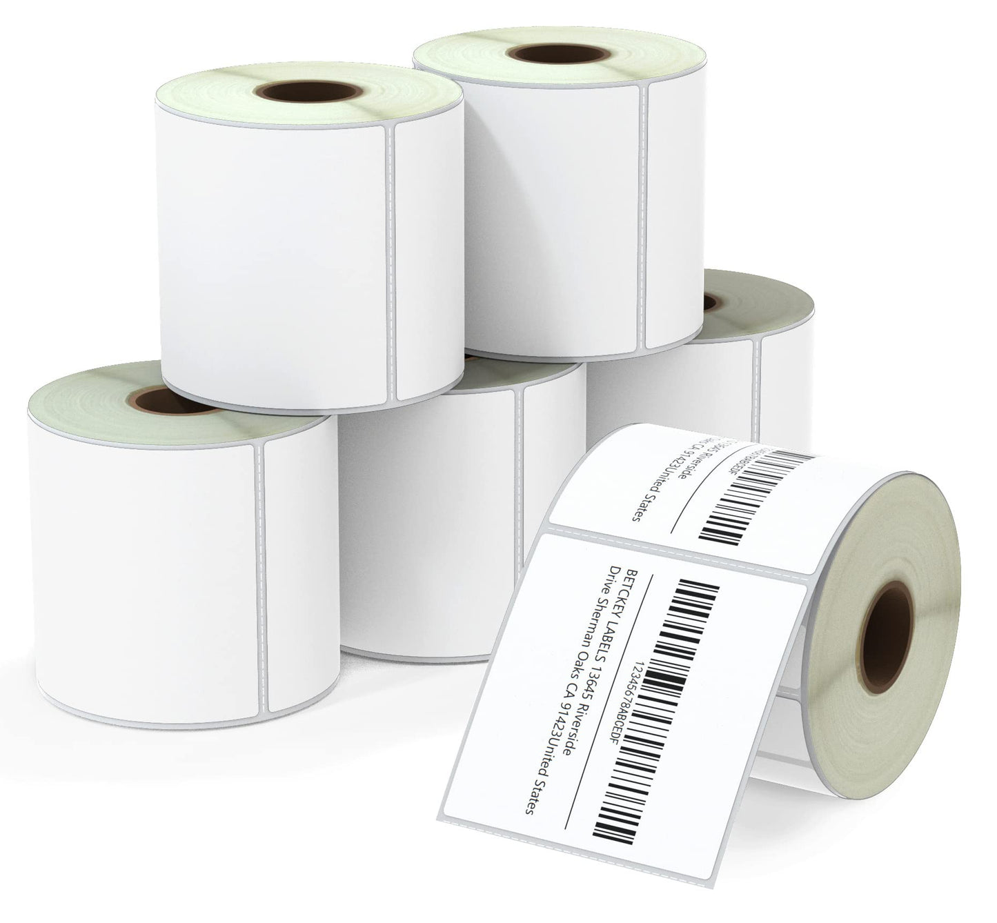 BETCKEY - 3" x 3" (76 mm x 76 mm) Multipurpose & Large Square Labels Compatible with Zebra & Rollo Label Printer,Premium Adhesive & Perforated [6 Rolls, 3000 Labels]