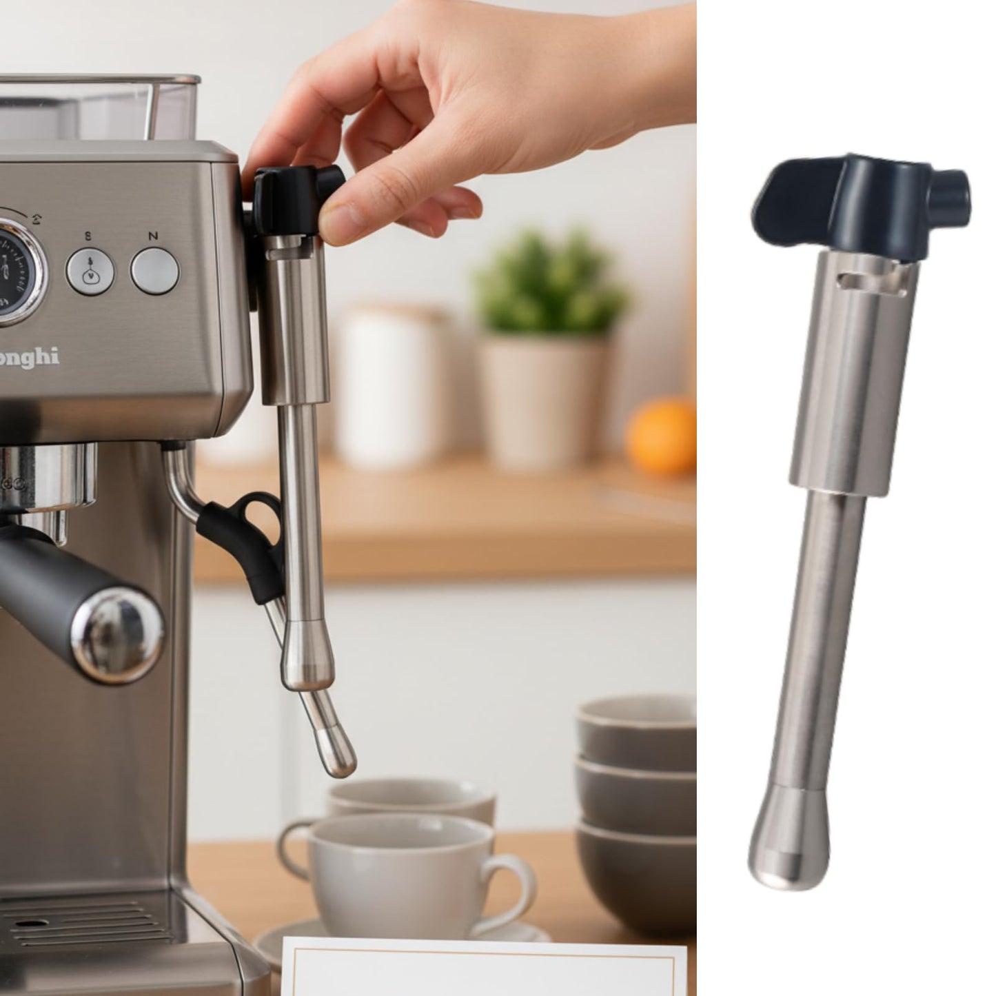 Upgrade Your Coffee Machine Steam Wand, Stainless Steel Milk 3oz Steam Nozzle for EC685, ECP35, ECP36 Coffee Machines with Easy Installation for Rich Milk Foam Latte Art