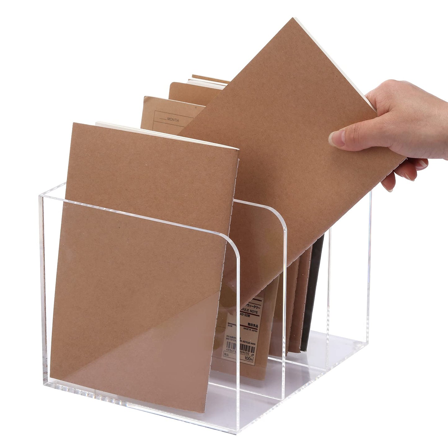 Magazine Holder, Clear Acrylic Magazine Rack, File Organizer for Office Desk, Book Organizer,-One-Piece-3 Vertical spaces,1 pack (B5)……