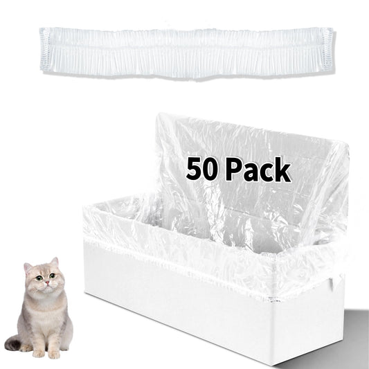 Trash Bags Compatible with Popur X5 Litter Box - with Elastic Band, Thickened Design for Popur X5 Self-Cleaning Cat Litter Box/Home Trash Bags (50 Pcs)