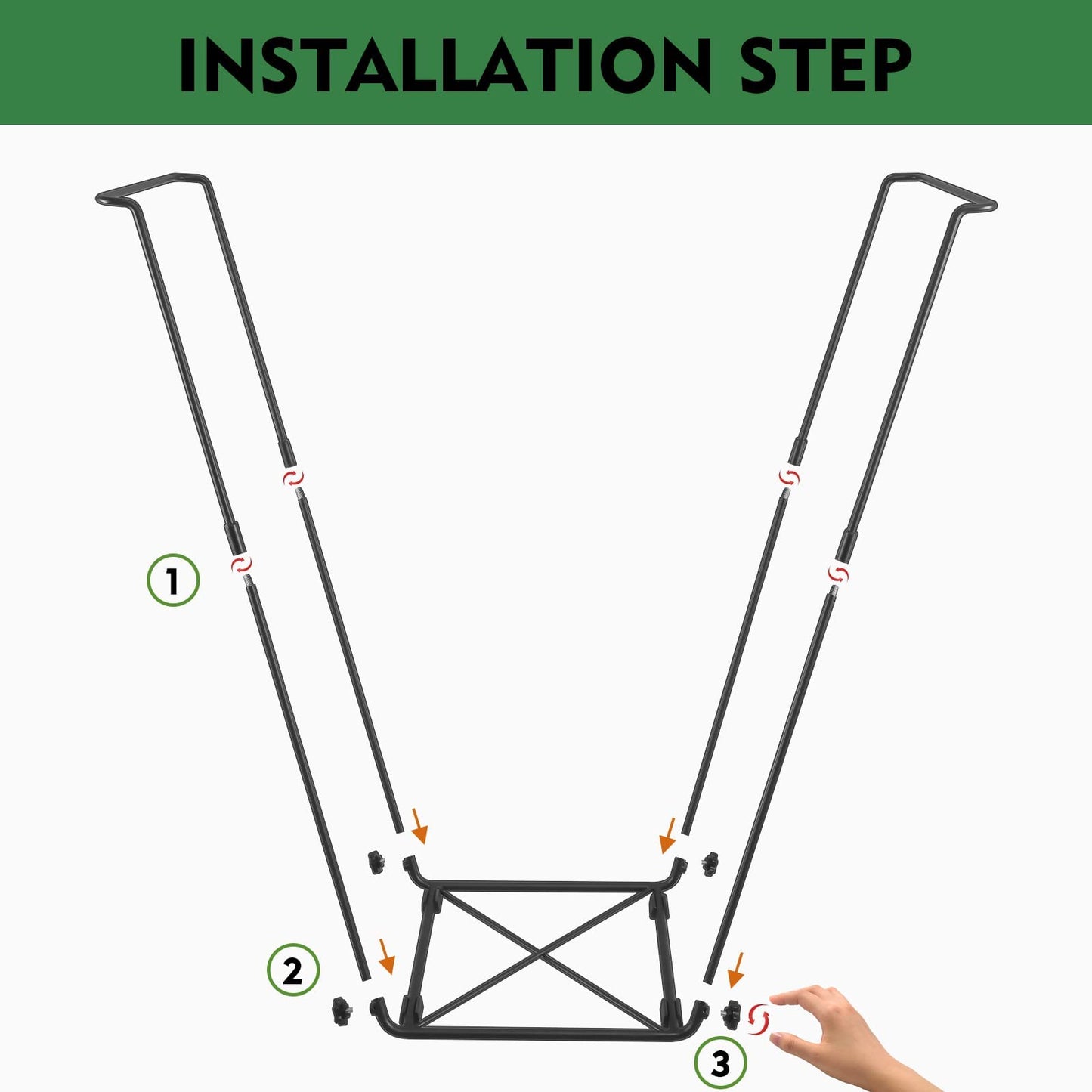 FEED GARDEN Trash Bag Holder, Outdoor Metal Leaf Bag Holder Stand, Garbage Bag Frame Holder for 30-45 Gallon Bags for Leaves, Camping, Yard Weeding, Lawn Party