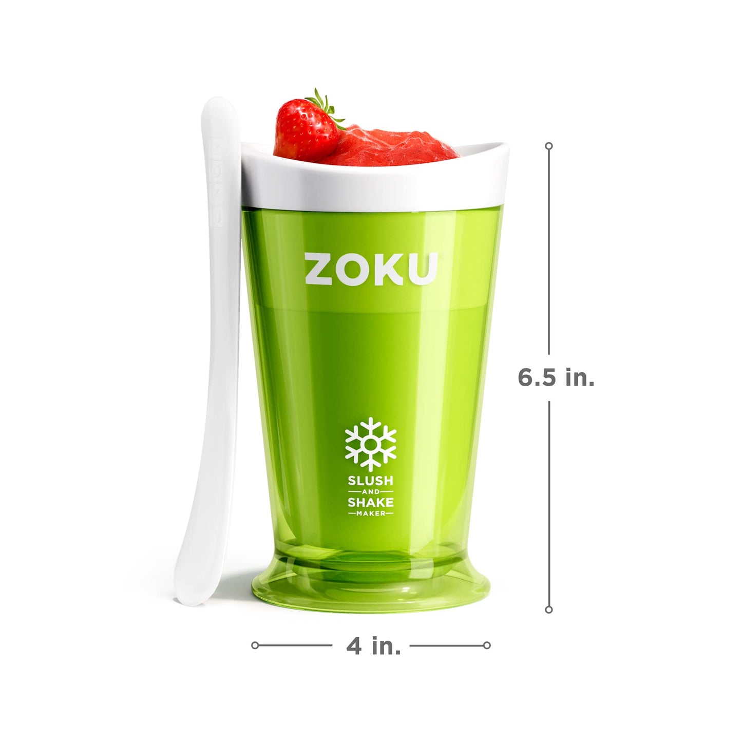 ZOKU Original Slush and Shake Maker, Compact Make and Serve Cup with Freezer Core Creates Single-Serving Smoothies, Slushies and Milkshakes in Minutes, BPA-Free, Green/Orange Set of 2