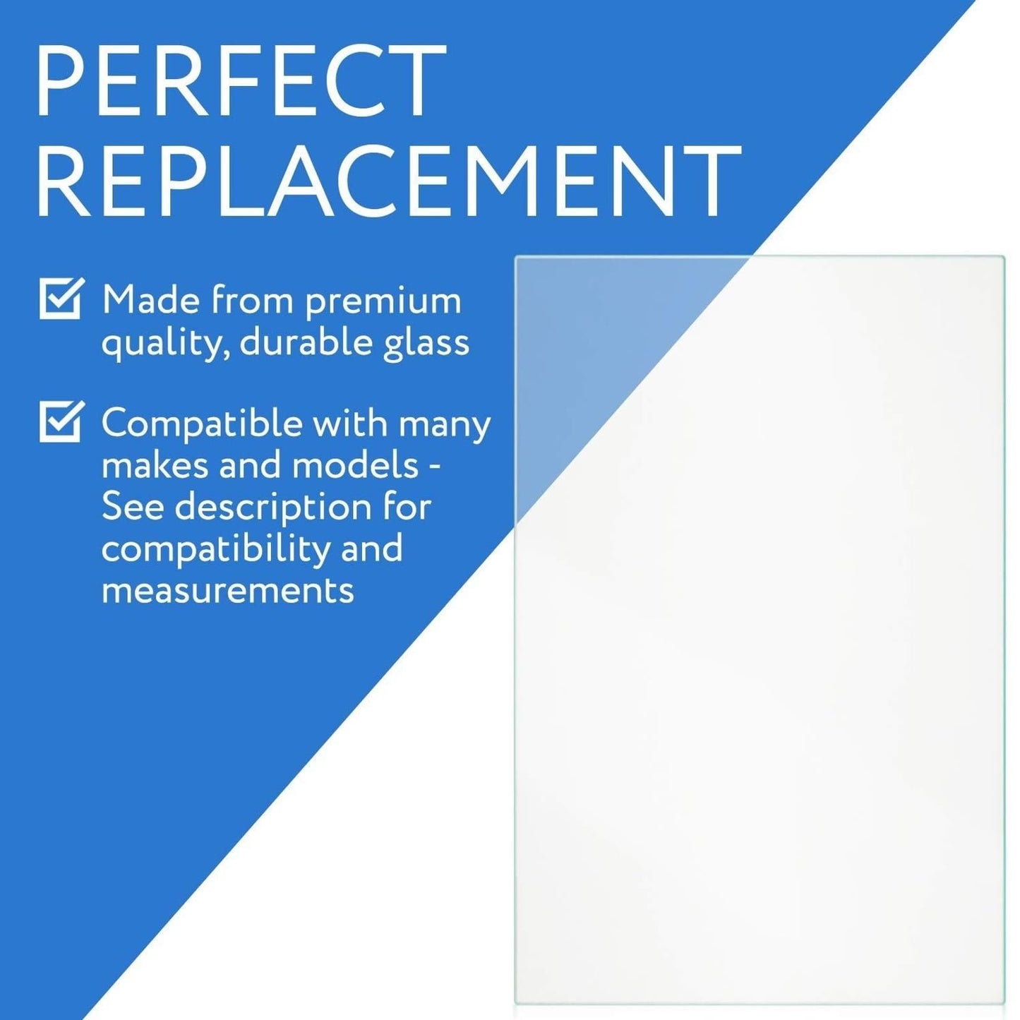 IMPRESA Refrigerator Glass Shelf Replacement Insert Compatible with Frigidaire & Samsung for Fridge Shelf - 23.88 x 15.5 x 0.125 in No-Tool 240350608 Crisper Glass Replacement & Tempered Pane