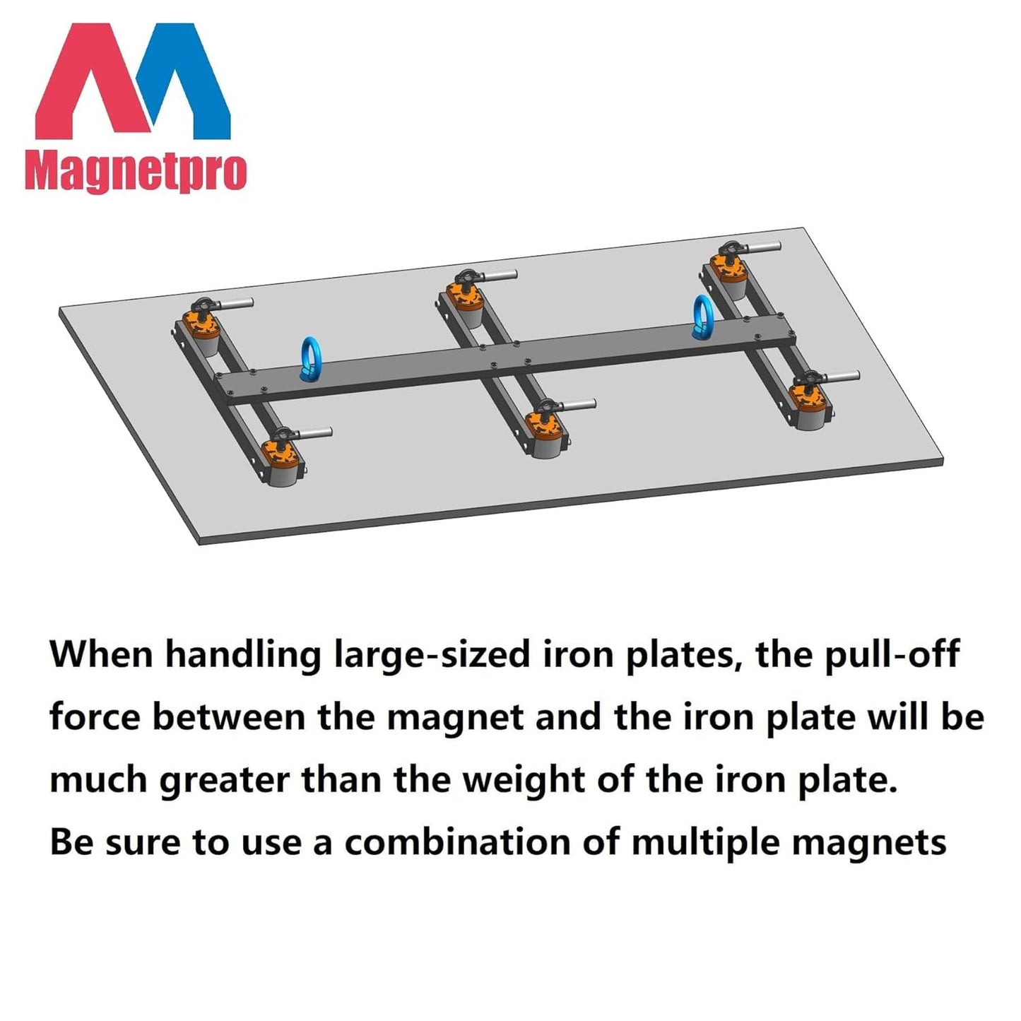 Magnetpro Multipurpose Switch Magnet, 660 LB Pull-Off Force Switchable Magnetic System, On/Off Magnet for Lifting, Working&Welding Positioning, Liquid Filtration, Automation, Metal Separation