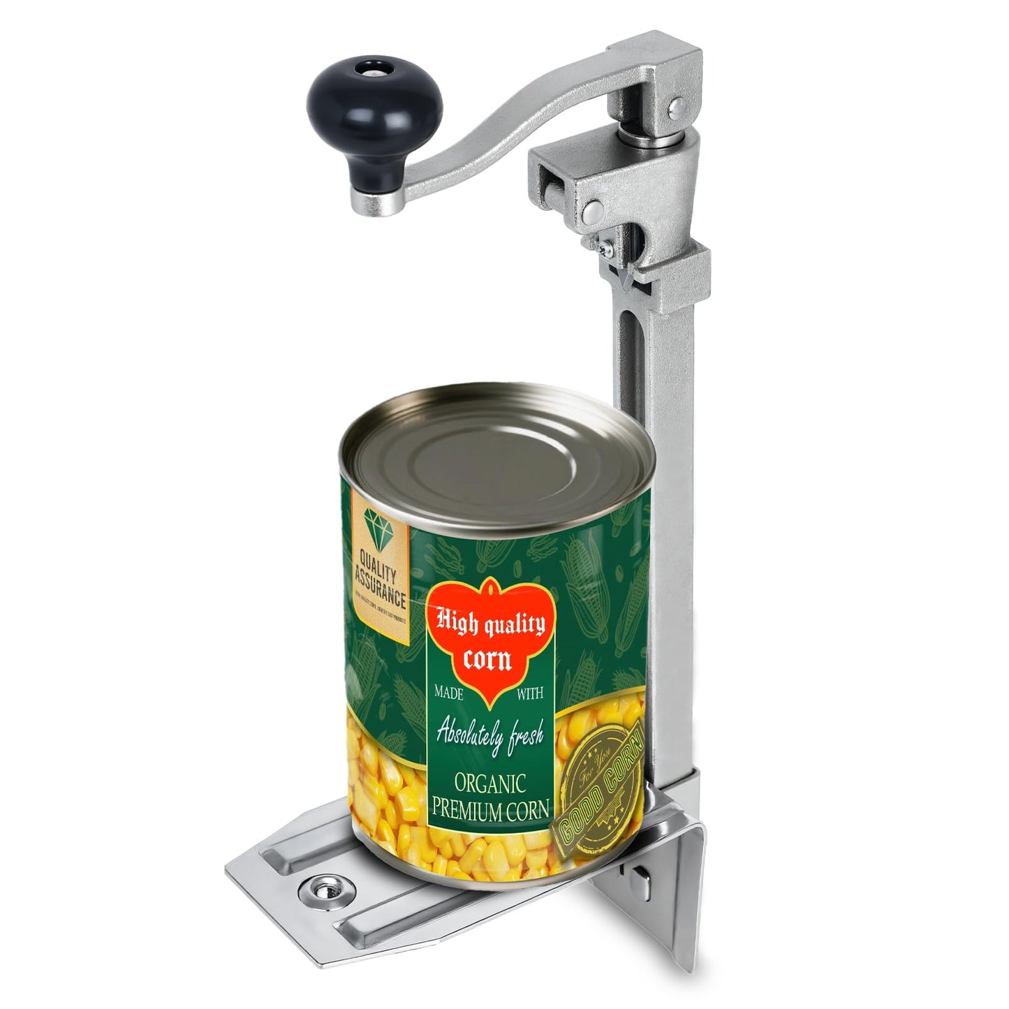 Commercial Can Opener Heavy Duty, 16" Stainless Steel Manual Table Can Opener for #10 Cans up to 10" Tall, Industrial Kitchen Tool with Cast Steel Base & Stainless Steel Blade