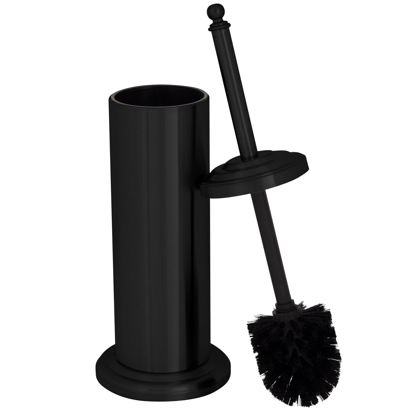 Bath Bliss Trash Can, Toilet Brush and Plunger 3 Piece Bathroom Set in Matte Black