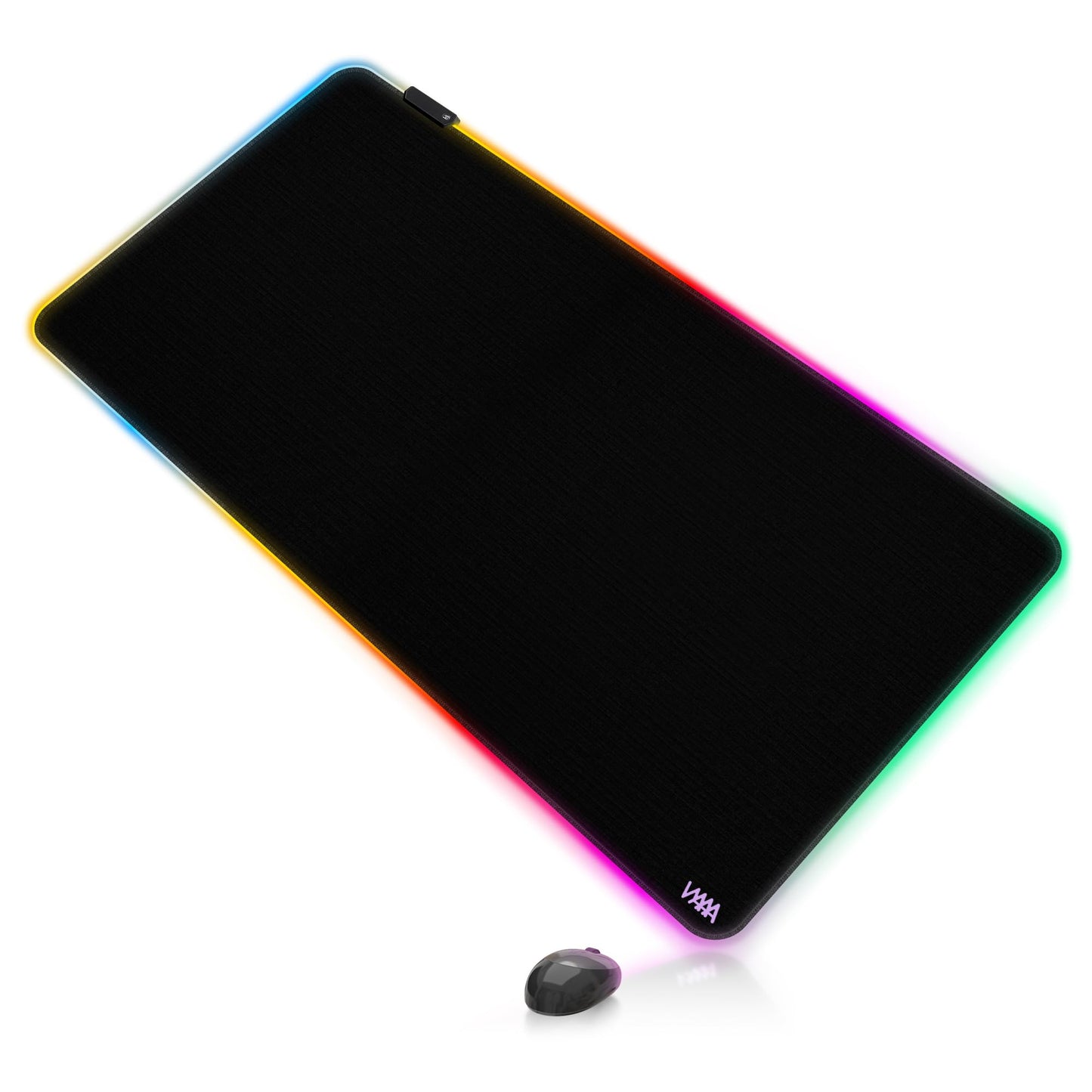 Vyaaa 40" x 20" RGB Gaming Mouse Pad, XXL LED Desk Mat with 9 Light-Up Modes, Smooth Surface & Non-Slip Rubber Base for Gaming/Office/Home (Black)