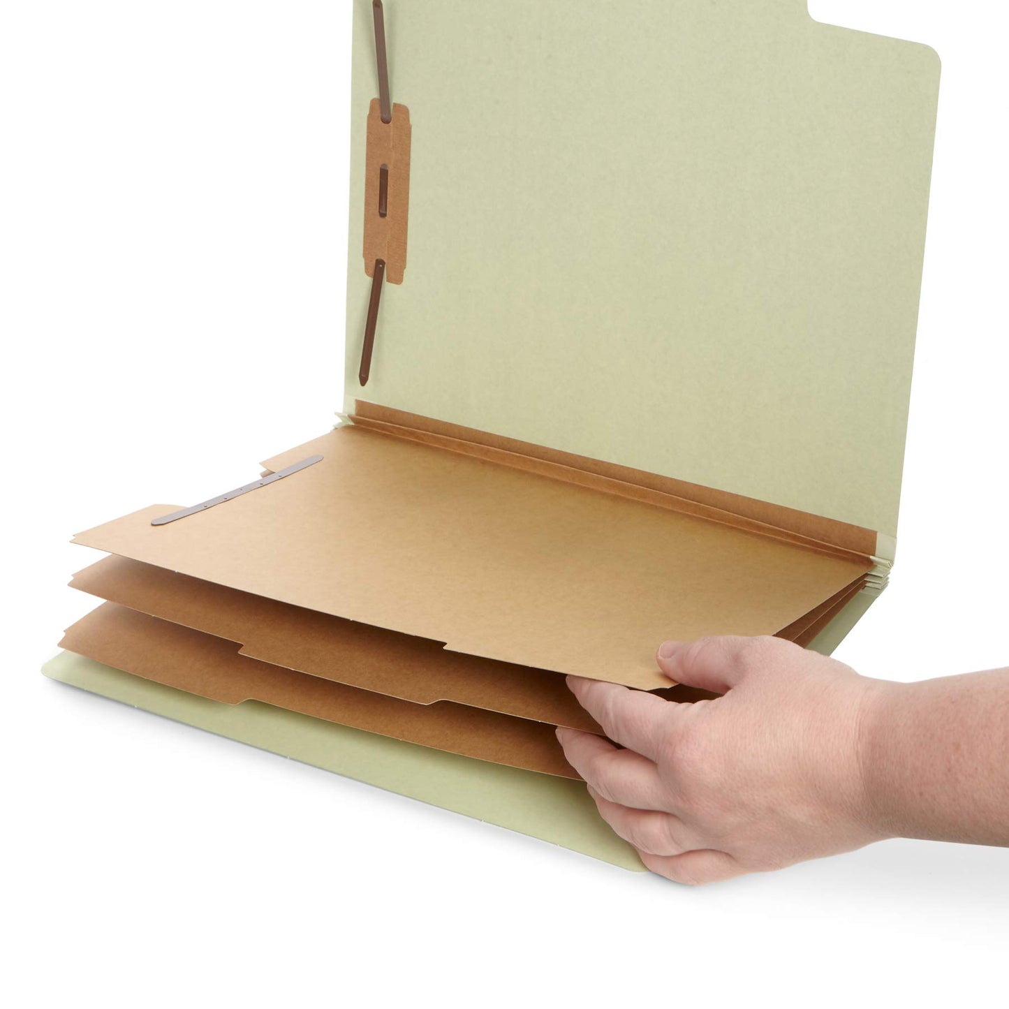 Blue Summit Supplies Green/Gray Classification Folders, Letter Size, 3 Dividers, with 2 Inch Expansions, Classification Folders, 10 Pack