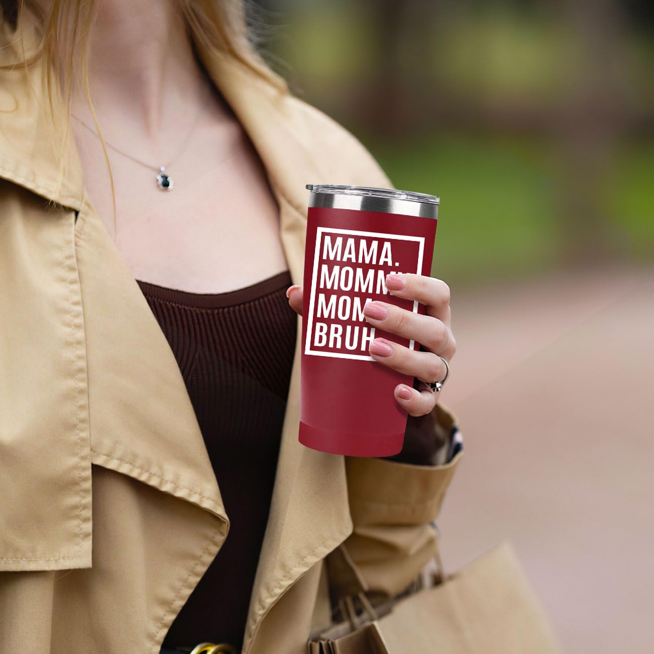 MFGNEH Mothers Day Birthday Gifts for Mom,Mom Christmas Mama Gifts from Daughter, Son,Kids,Mother Gift,Thank You Gift for Mama Mommy Bruh,Women,20oz Stainless Steel Tumbler Cup,Red