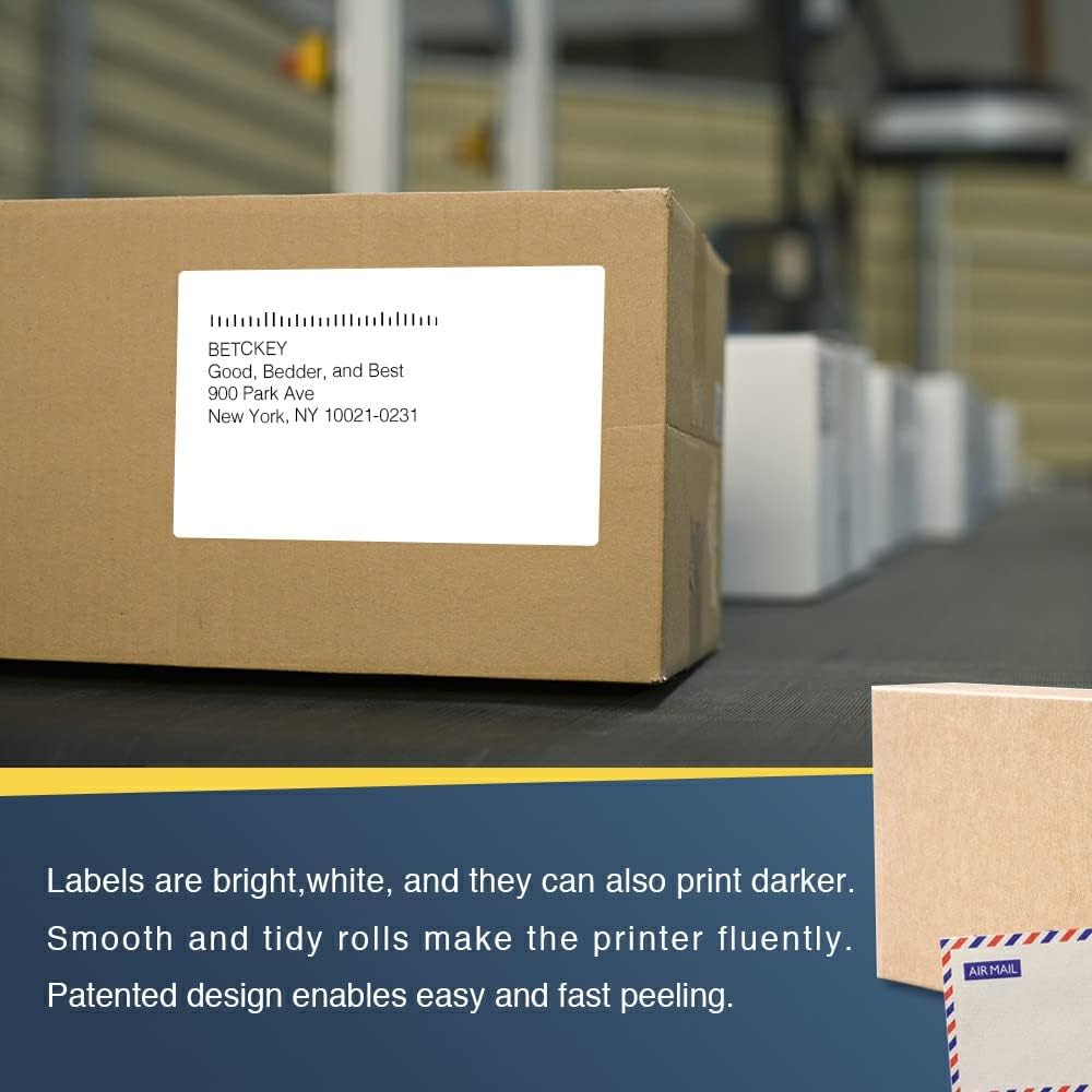 BETCKEY - Compatible Shipping Labels Replacement for Brother DK-1241 (4 in x 6 in), Use with Brother QL Label Printers [10 Rolls/2000 Labels]