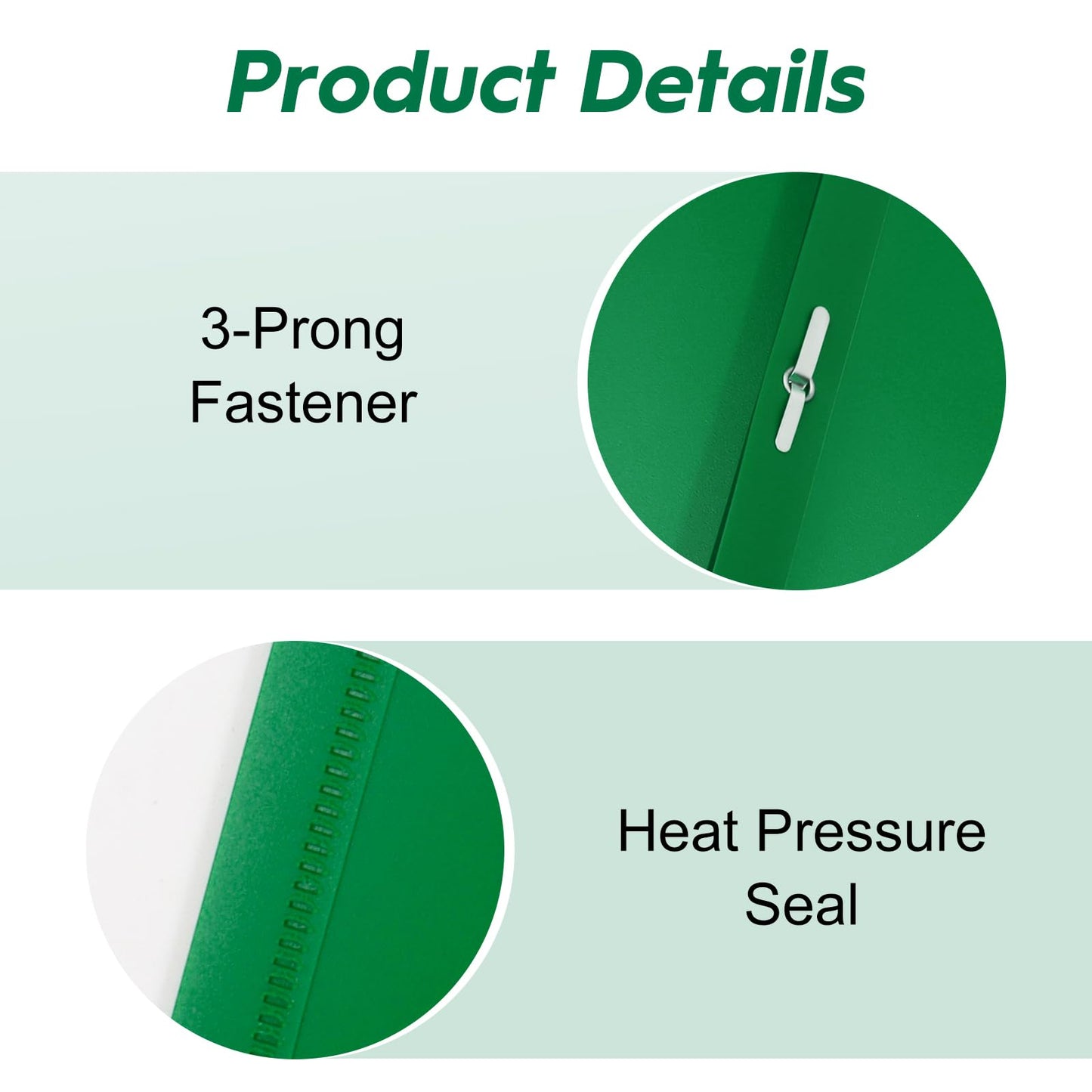 EEHZTSI 24-Pack Plastic Folders with Pockets and Prongs,2-Pocket Folders with 3 Fasteners, Holds 8-1/2" x 11" Paper for School/Office/Home, Green