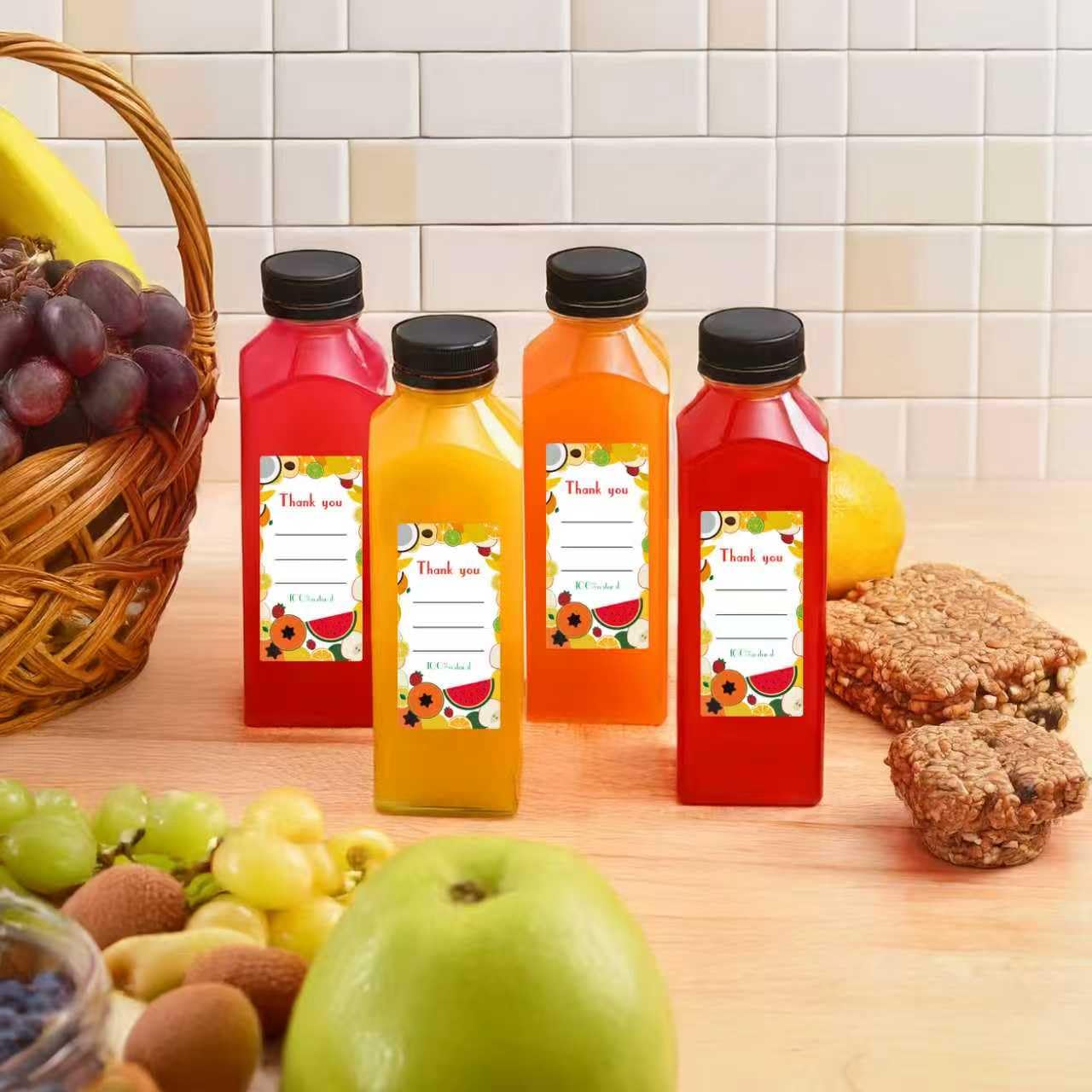 Garandad 36pcs 16 oz Plastic bottles with lids,Juice bottles with caps, Reusable Clear Bulk Beverage Containers for Juice, Milk and Other Beverages