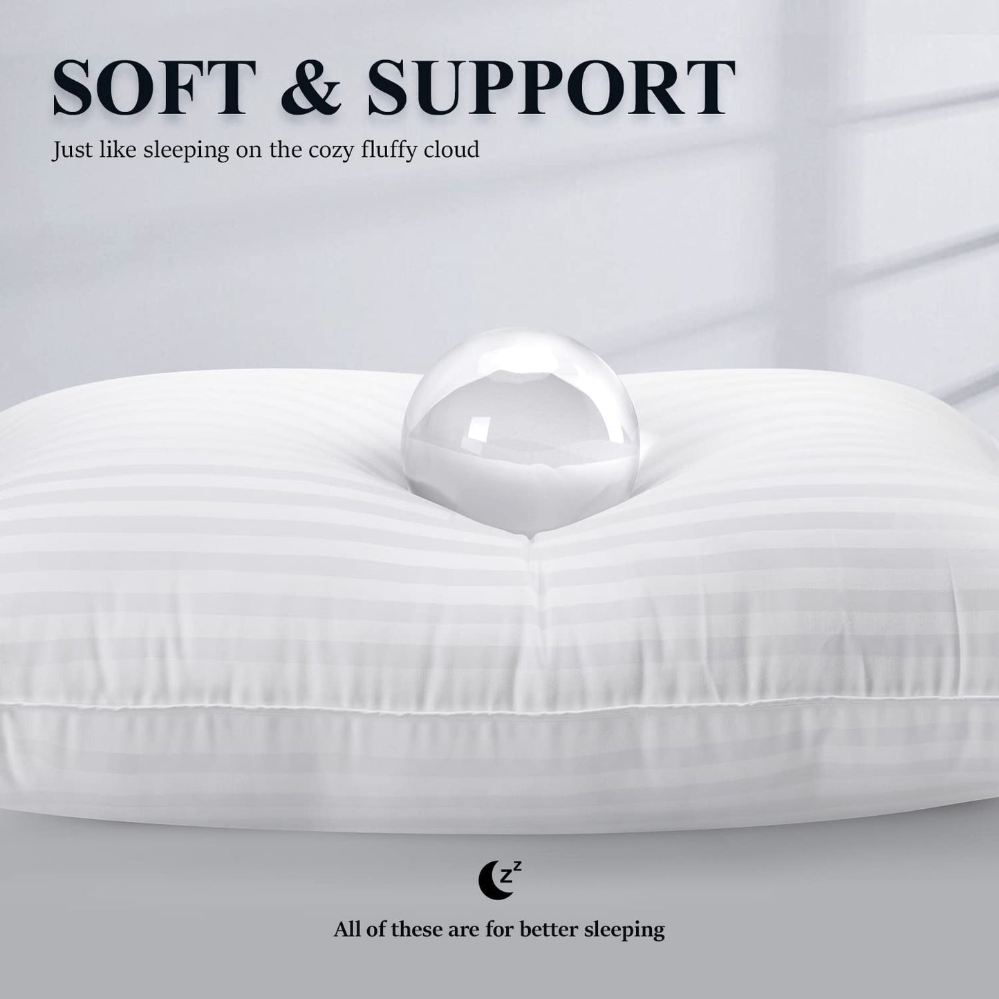 COZSINOOR Bed Pillows for Sleeping Queen Size - Hotel Quality Set of 2 - Breathable Cooling Down Alternative Microfiber Filled for Back, Stomach, Side Sleepers Skin-Friendly