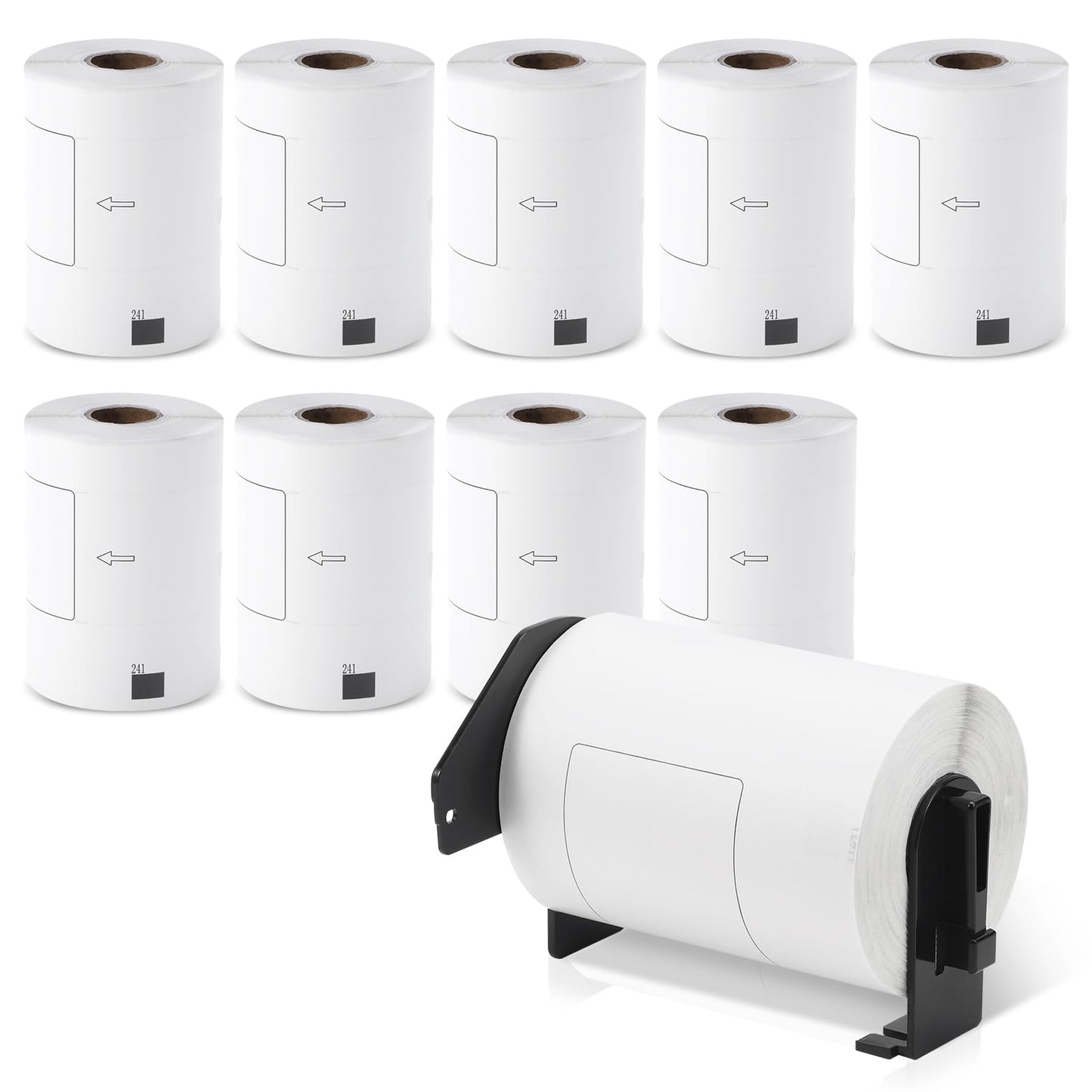 MarkDomain Replace for Brother DK-1241 (4" x 6") Die-Cut Shipping Labels Use with Brother QL-1100NWB QL-1100 Label Printer, (102mm x 152mm) 200 per roll, 10 Rolls (2000 Labels) + 1 Frame