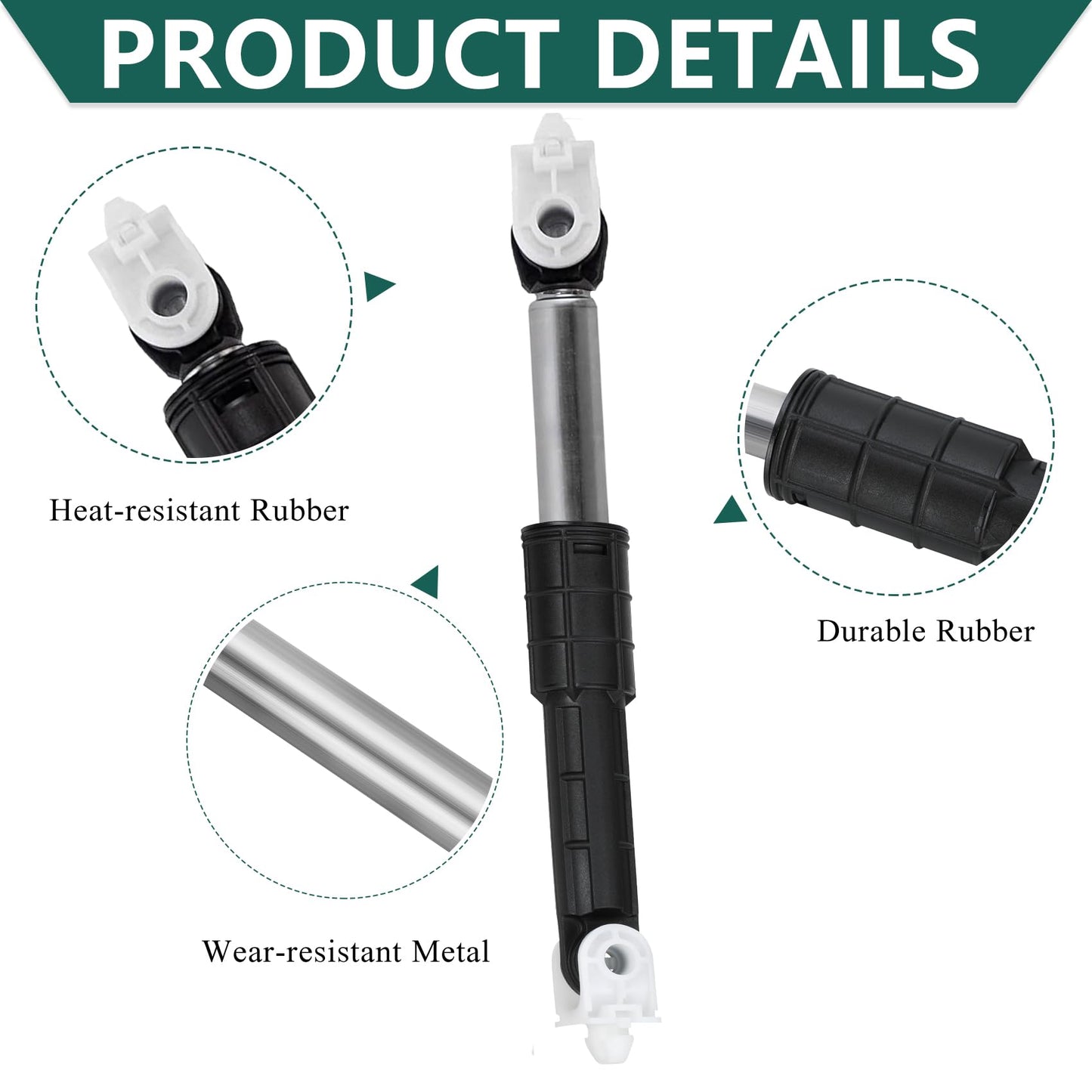 NEW W11415987 Washer Shock Absorbers 4PCS Compatible with Maytag Whirlpool Washer Replaces W10261492 W10312625 WPW10261492 WPW10312625 4958120 AP6980109 PD00056319