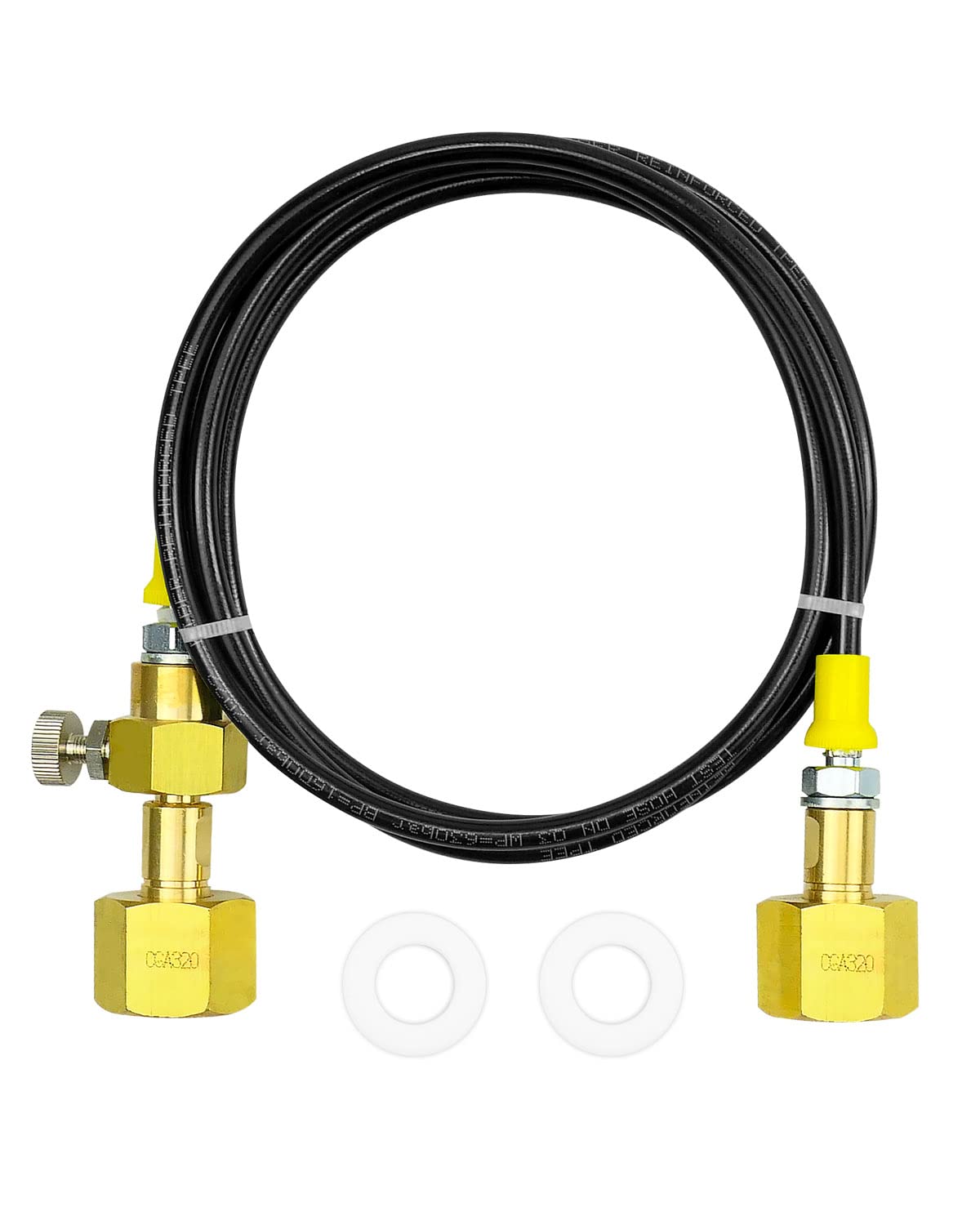 NTSUMI CO2 Tank Filling Station Charging Adapter with 60Inch Hose Fit for Filling Soda Machine CGA320 to CGA320 Threaded CO2 Tank