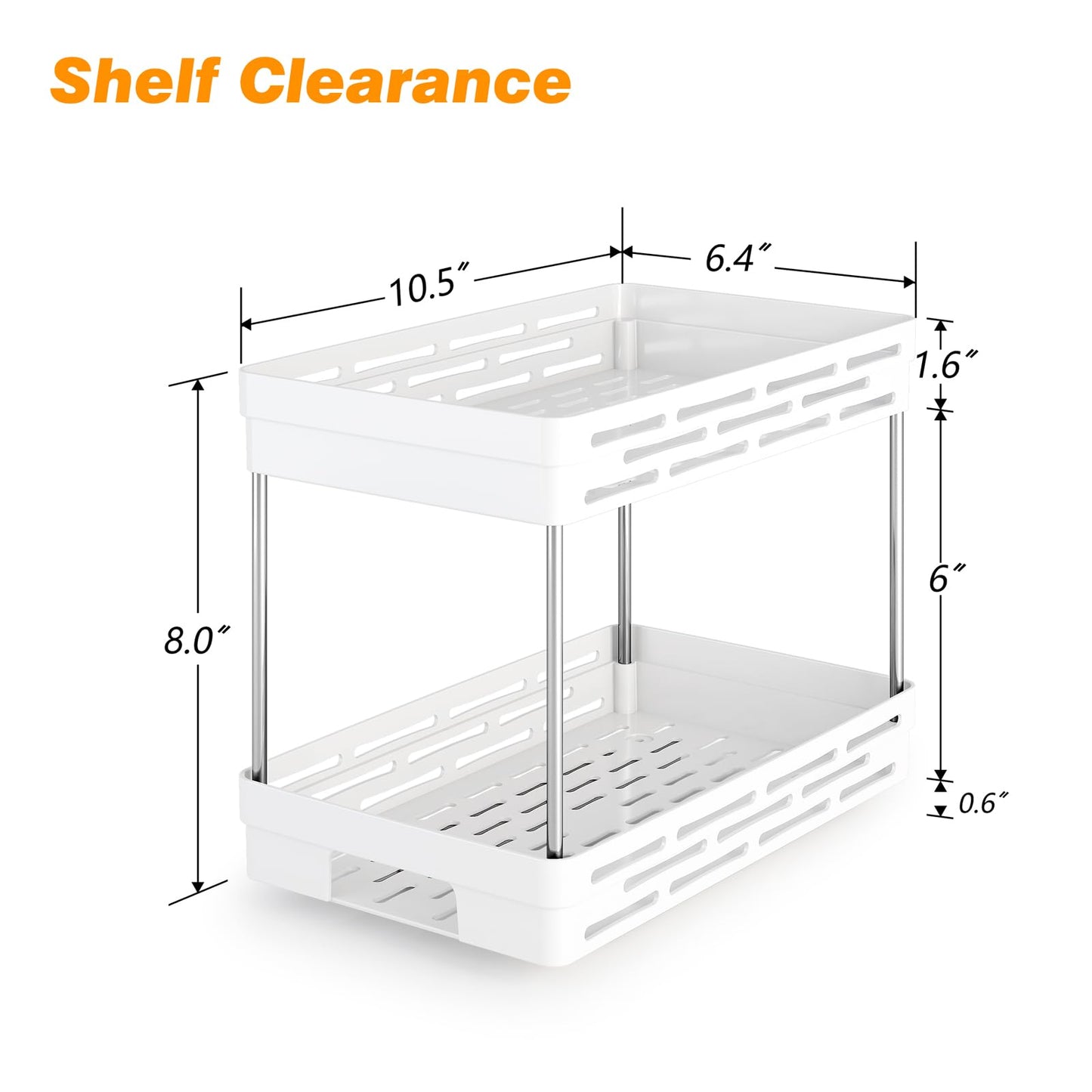 Pull Out Spice Rack Organizer for Cabinet, 3 Packs Slide Out Spice Racks Organizer, Spice Cabinet Organizers, Cabinet Size Need:12'' Highx11'' Deepx5'' Wide,Each Tier Hold 10 Spice Jar - 2 Tier, White