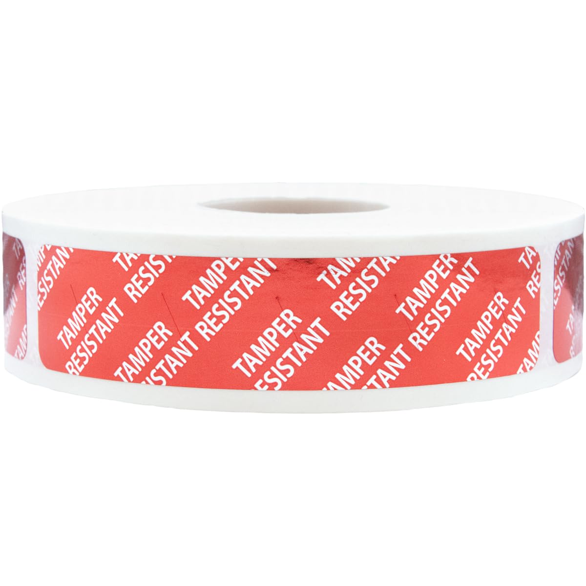 Tamper-Resistant Red Metallic Labels, 0.75" x 3.5" Adhesive Stickers, 500-Pack
