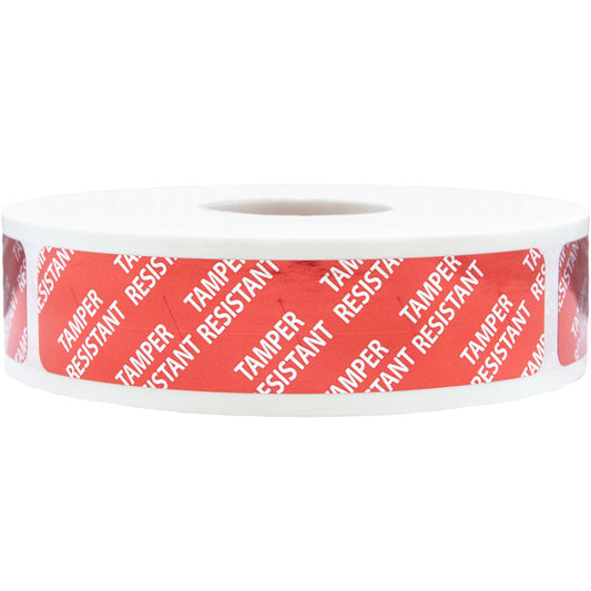 Tamper-Resistant Red Metallic Labels, 0.75" x 3.5" Adhesive Stickers, 500-Pack
