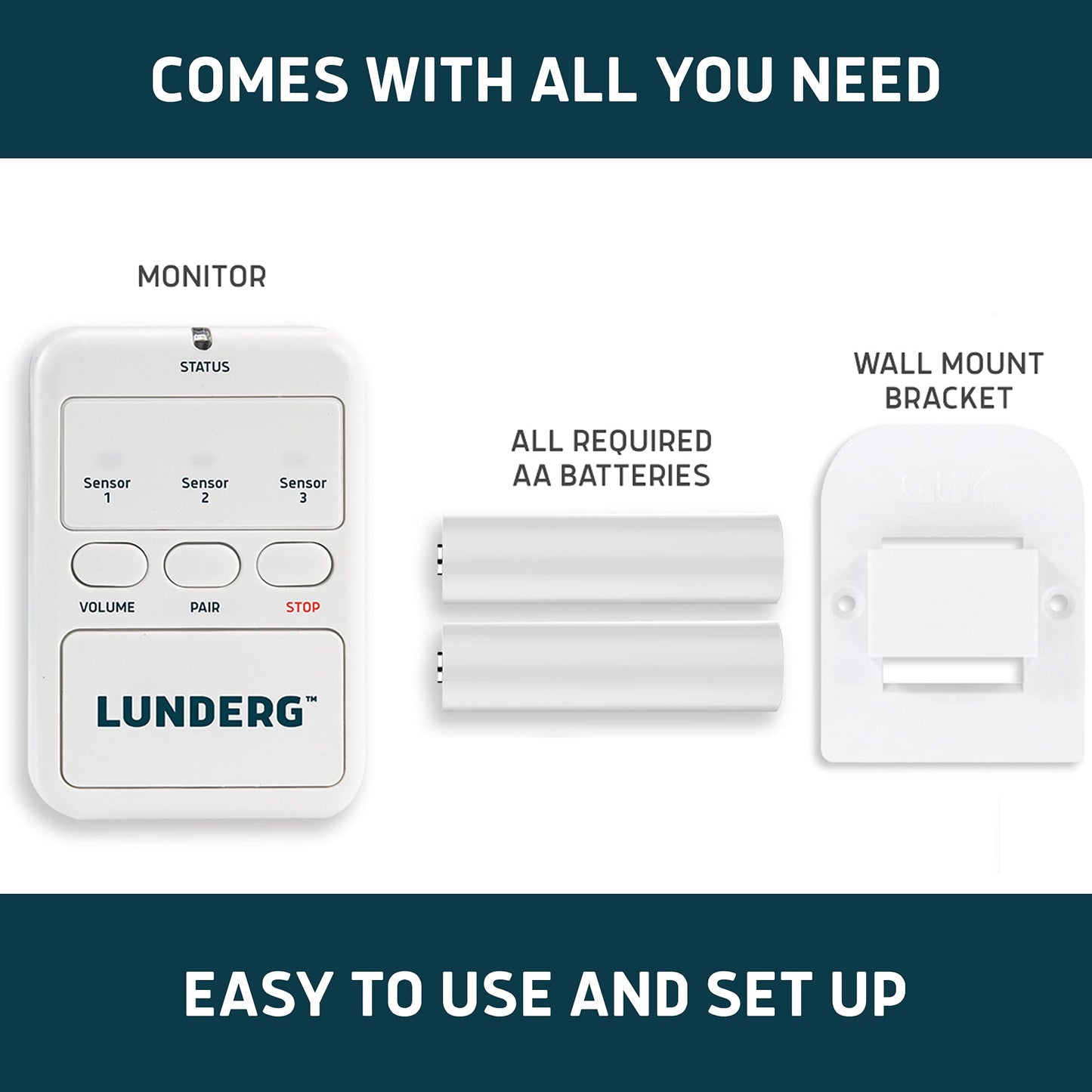 Lunderg Replacement Pager — Sensor Pad NOT Included — Wireless Caregiver Monitor Bed & Chair Alarm Systems — Replace a Broken Pager or Add a Second Pager for Extra Room Coverage